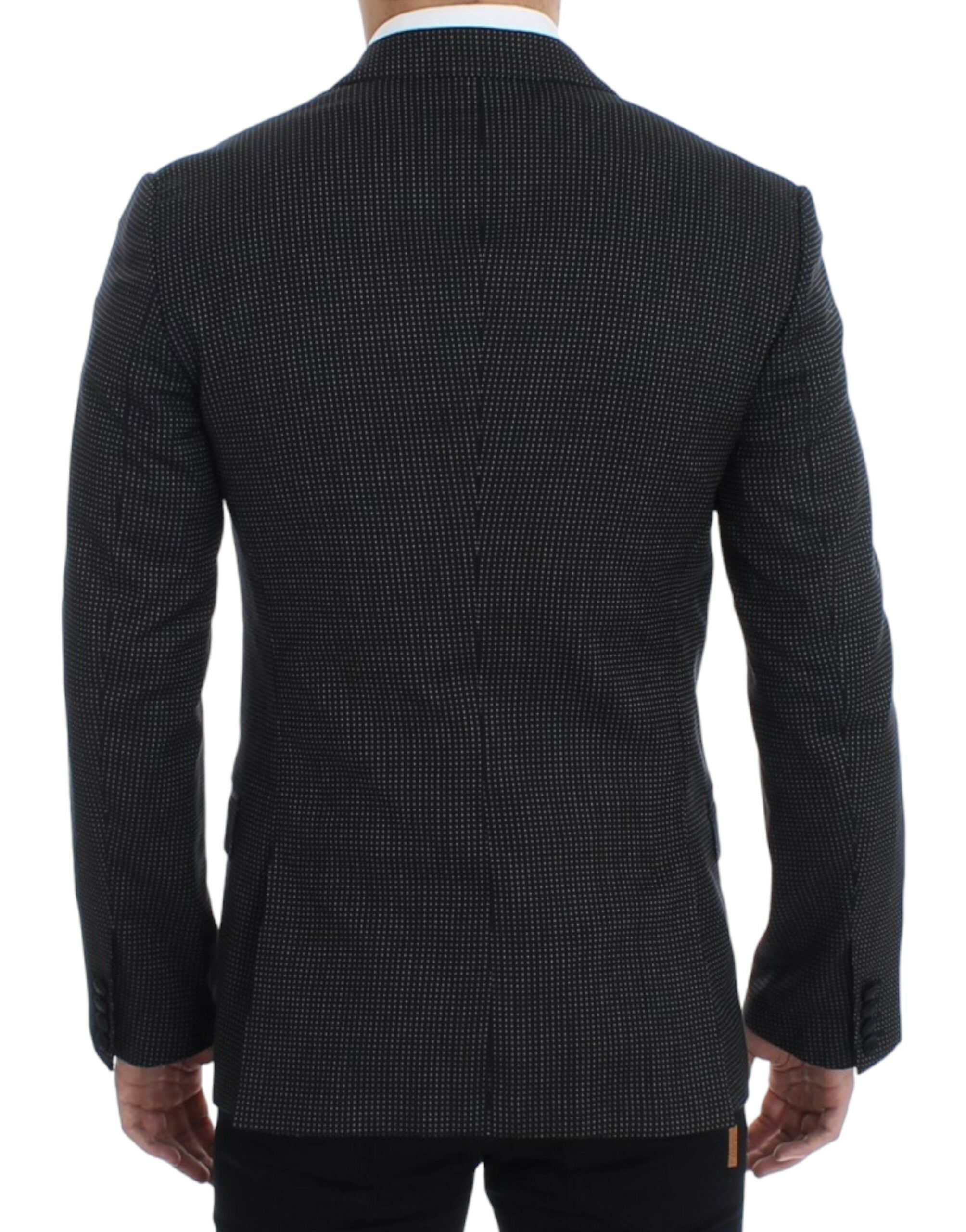 Dolce & Gabbana Elegant Black Polka Dotted Slim Fit Men's Blazer