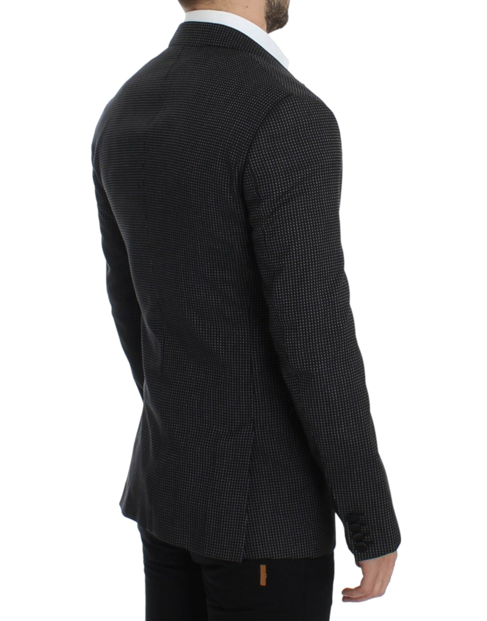 Dolce & Gabbana Elegant Black Polka Dotted Slim Fit Men's Blazer