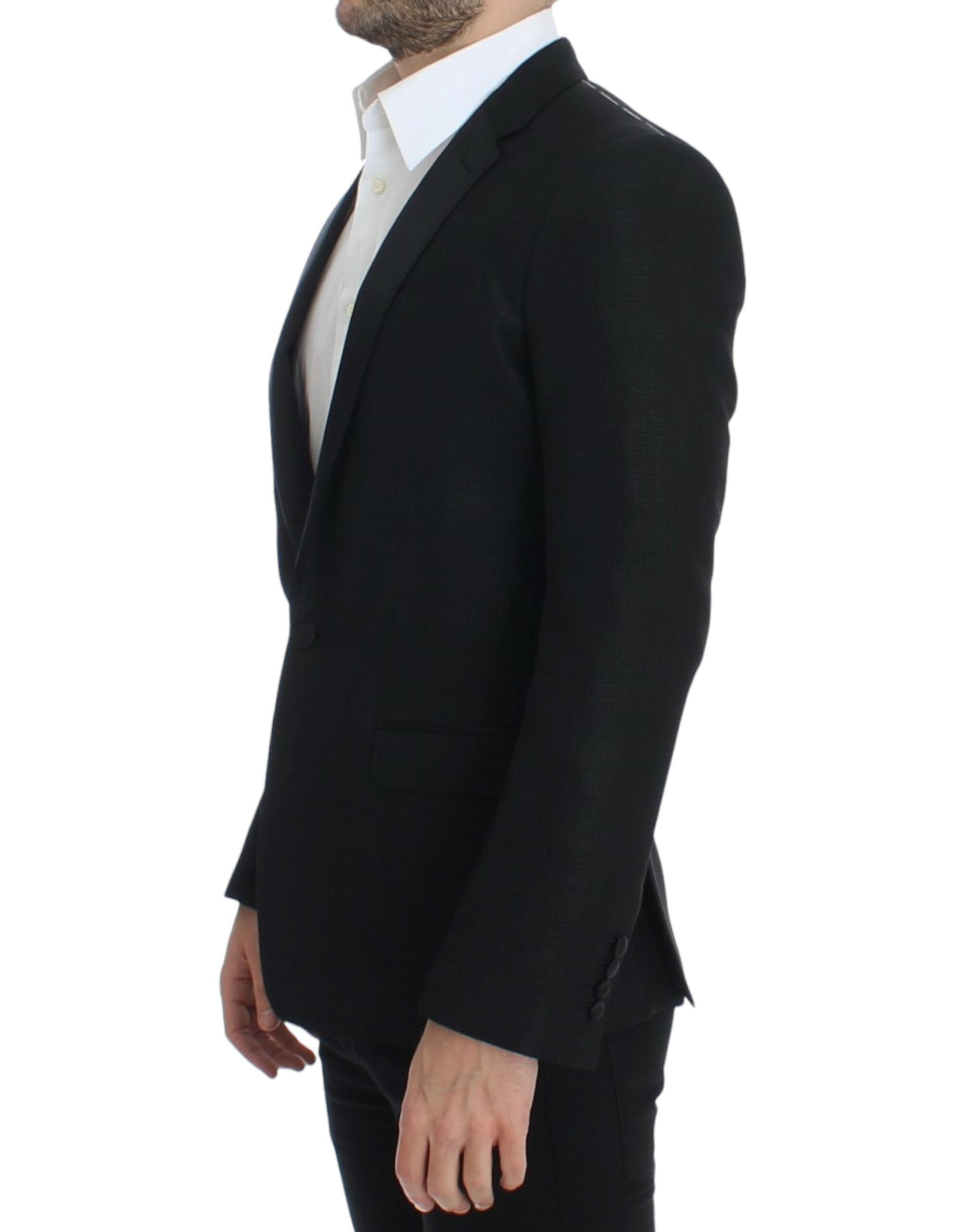 Dolce & Gabbana Black wool MARTINI slim Men's blazer