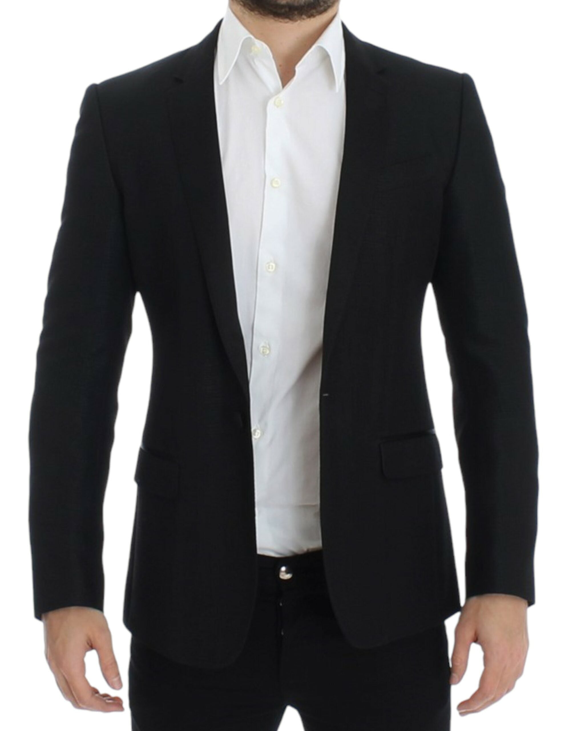 Dolce & Gabbana Black wool MARTINI slim Men's blazer