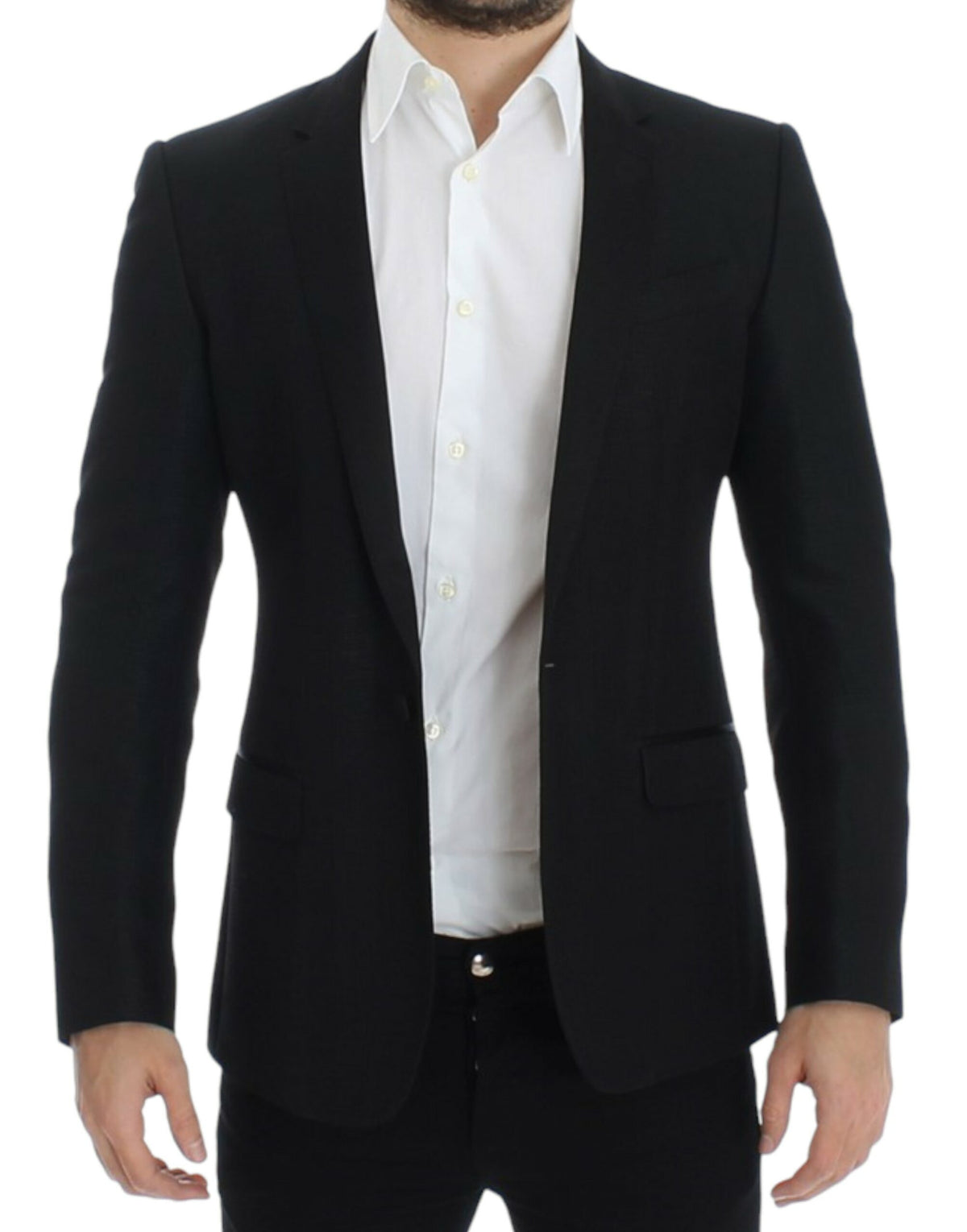 Dolce & Gabbana Black wool MARTINI slim Men's blazer
