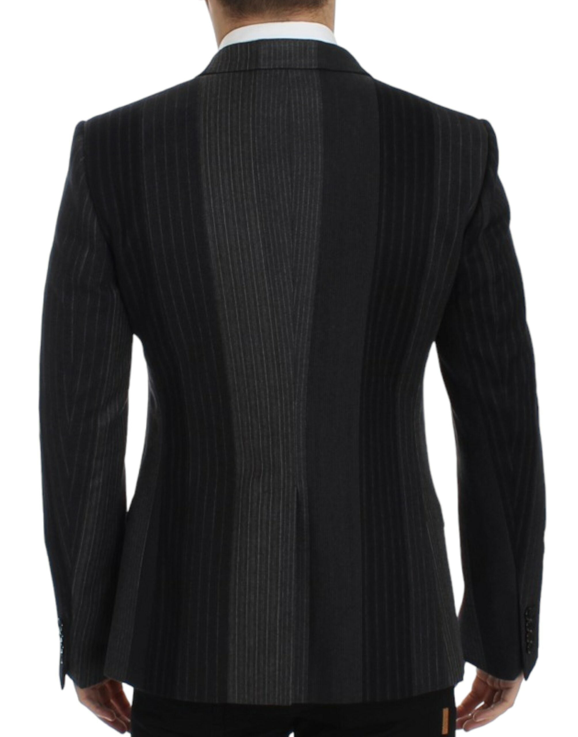 Dolce & Gabbana Gray striped wool stretch Men's blazer