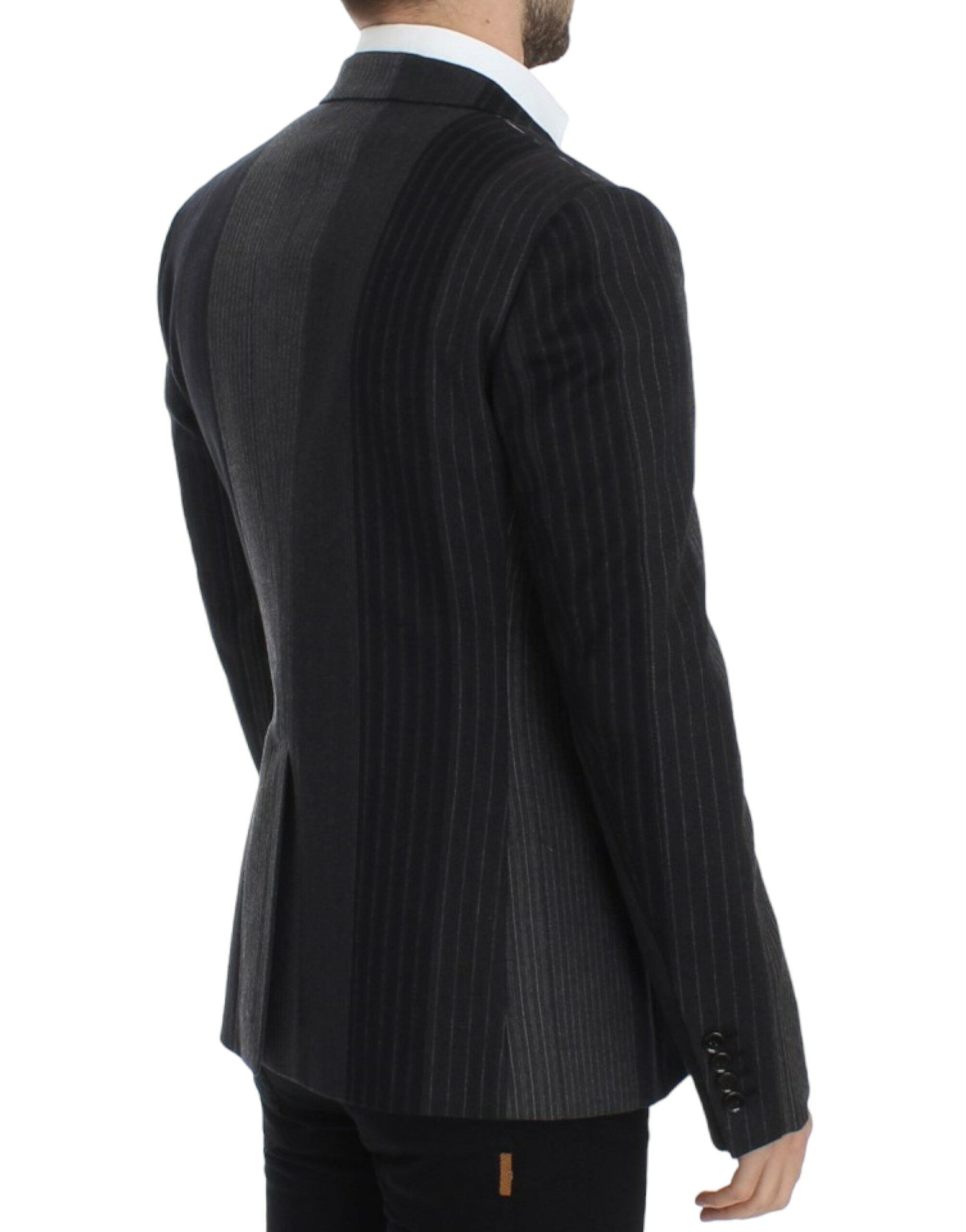 Dolce & Gabbana Gray striped wool stretch Men's blazer