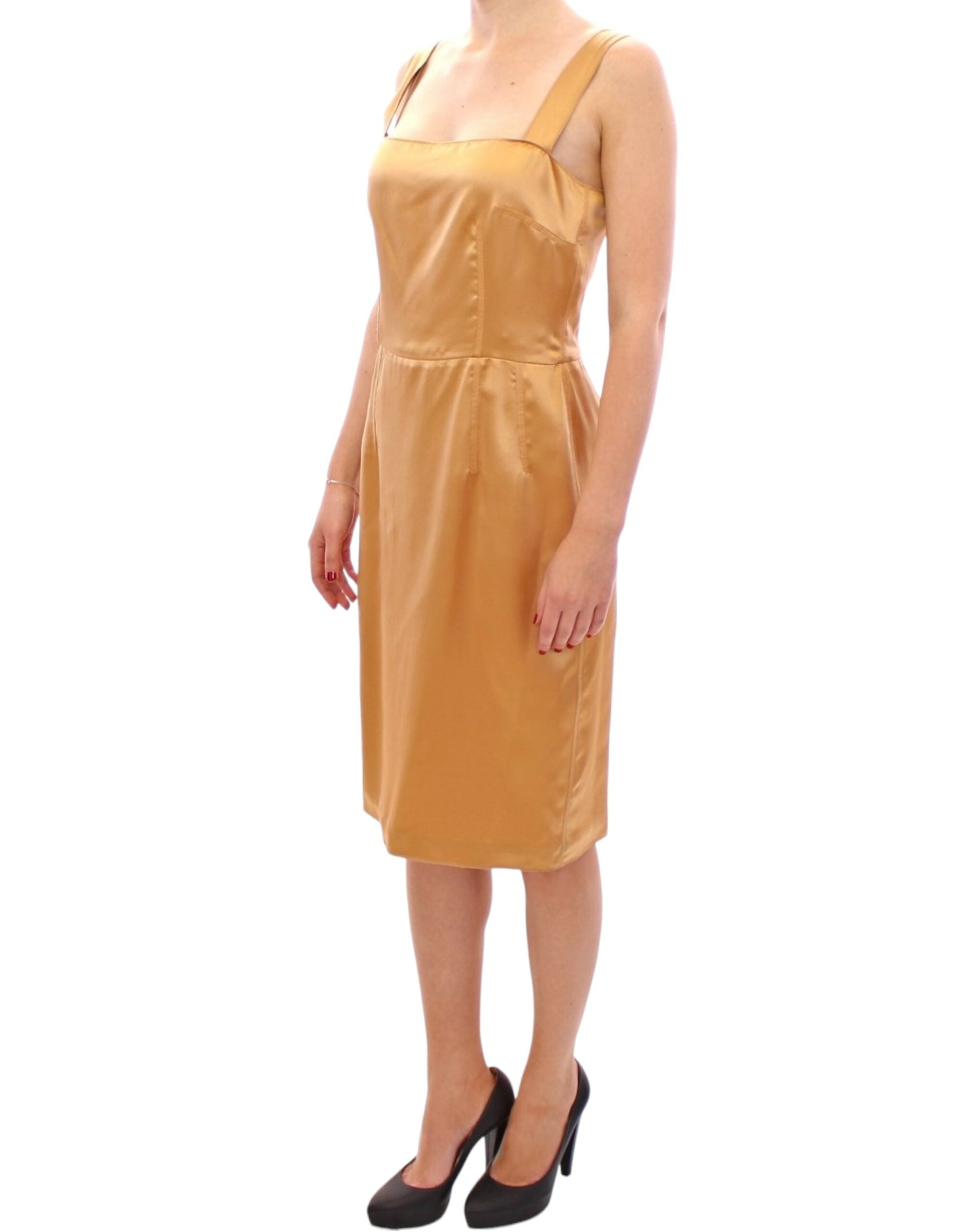 Dolce & Gabbana Bronze silk sheath Women's dress