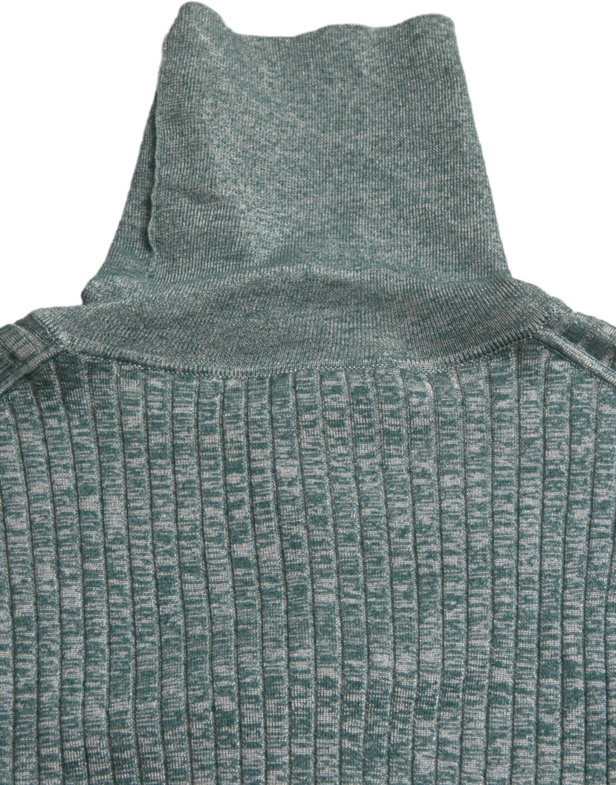 Dolce & Gabbana Green Polyester Turtleneck Pullover Men's Sweater