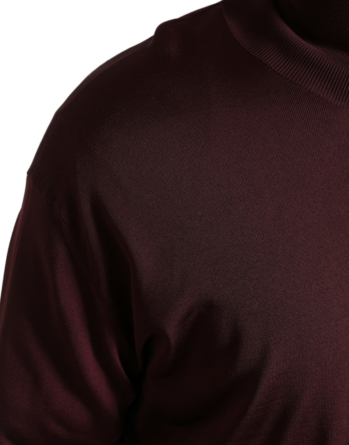 Dolce & Gabbana Maroon Viscose Turtleneck Pullover Men's Sweater