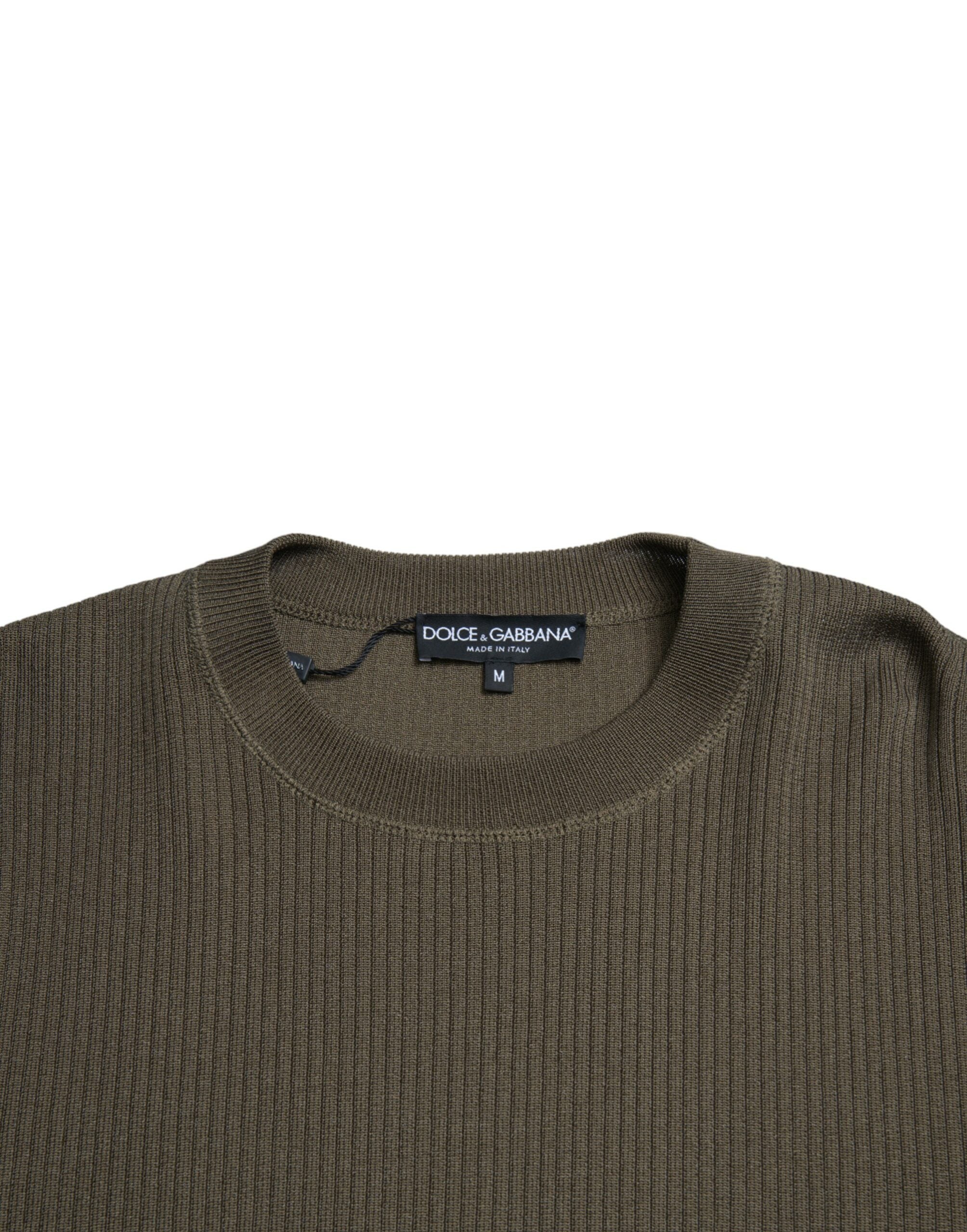 Dolce & Gabbana Green Viscose Crew Neck Men Pullover Men's Sweater