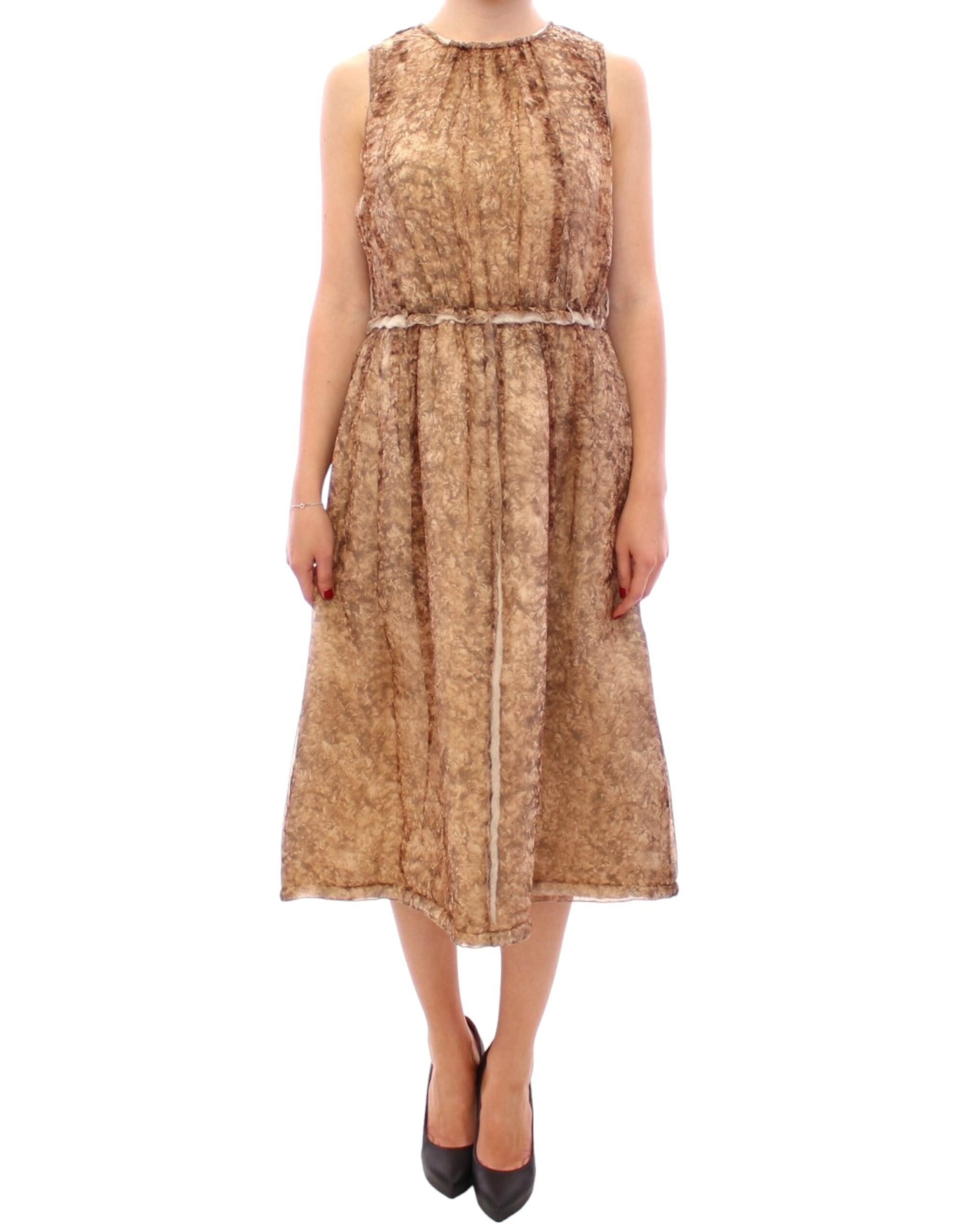 Dolce & Gabbana Elegant Silk Sleeveless Knee-Length Women's Dress