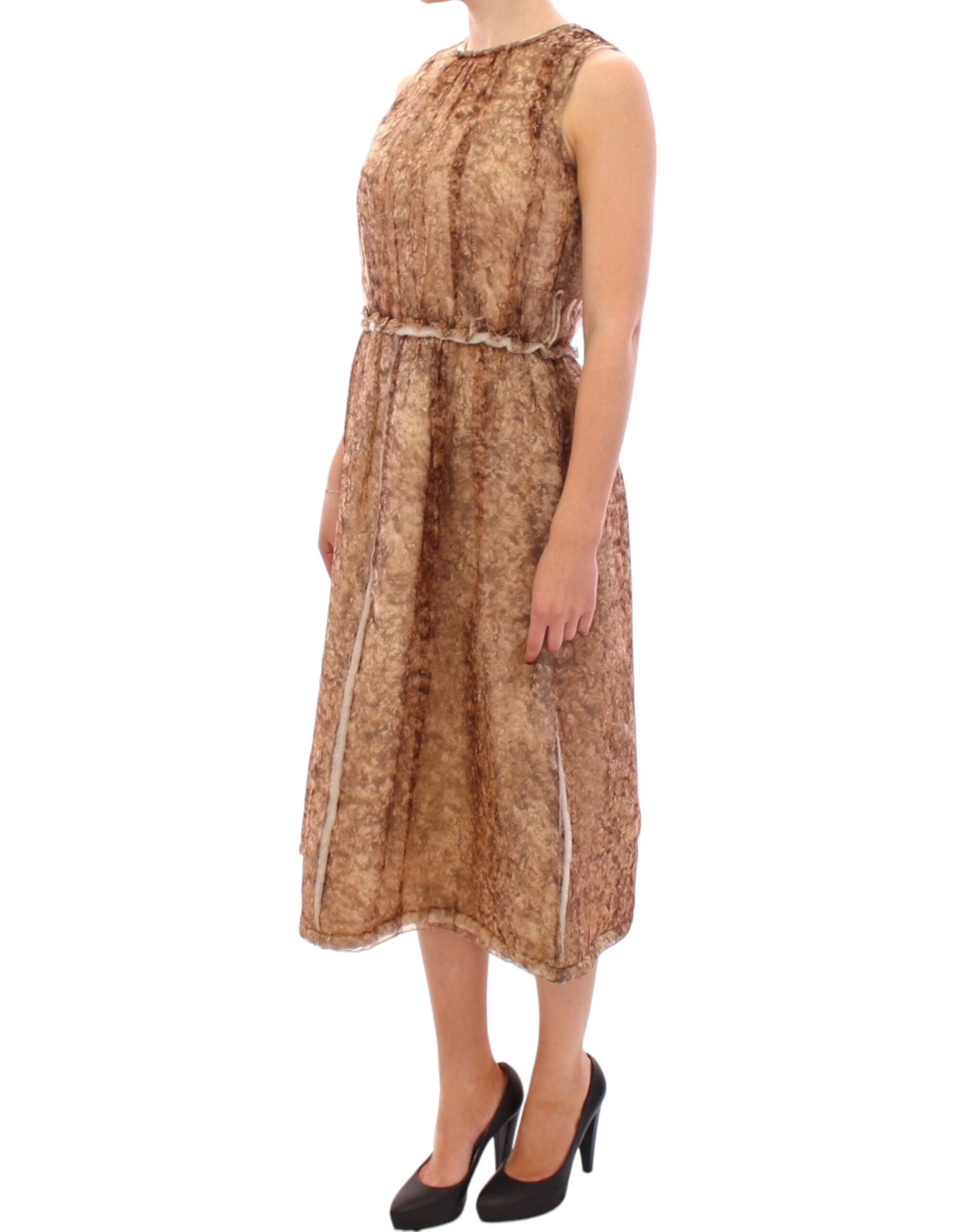 Dolce & Gabbana Brown sleeveless silk Women's dress