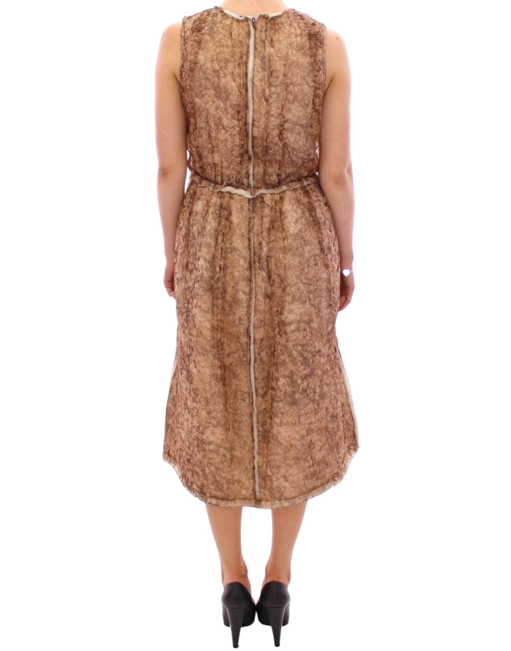 Dolce & Gabbana Brown sleeveless silk Women's dress