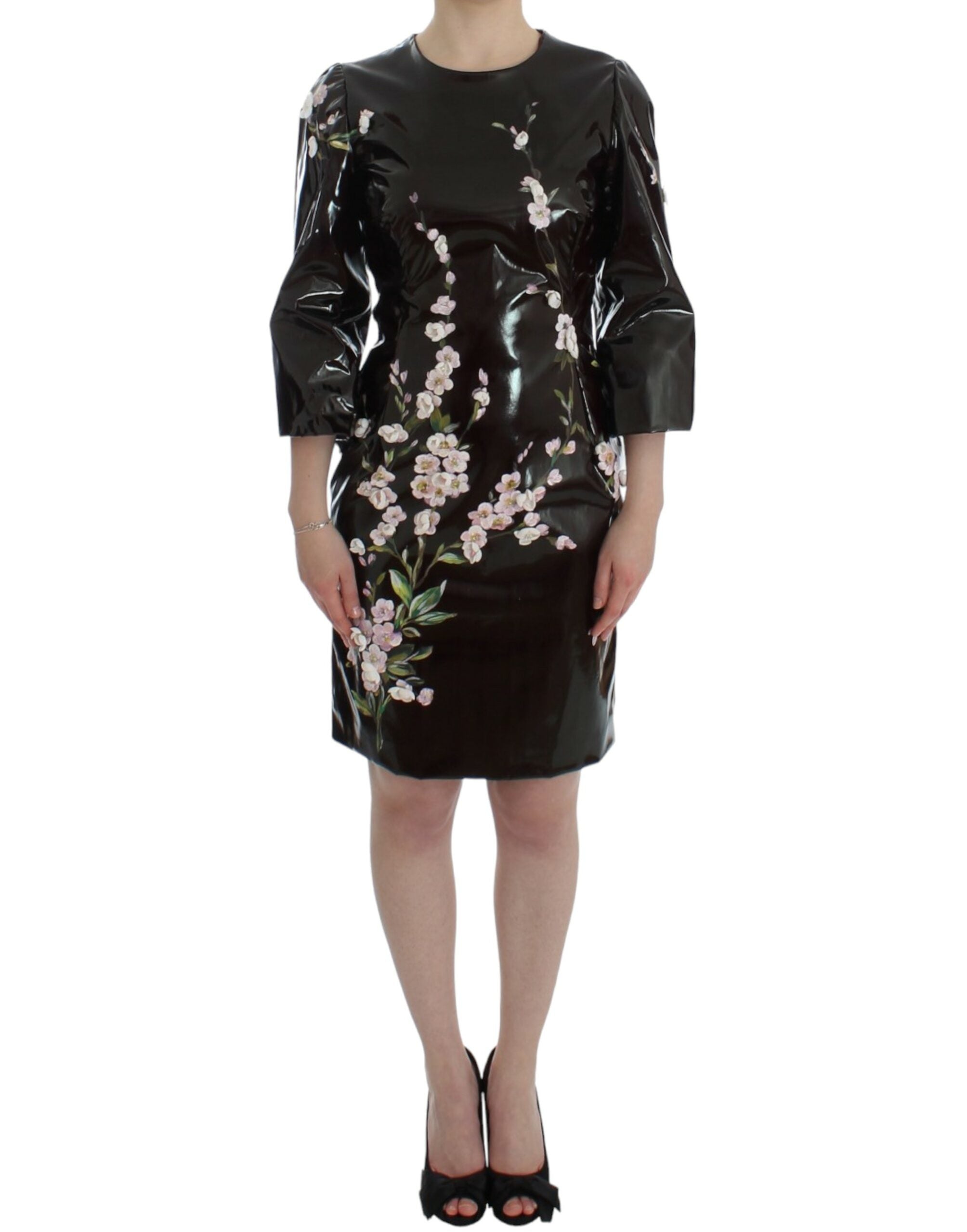 Dolce & Gabbana Black floral 3/4 Sleeve sheath Women's dress