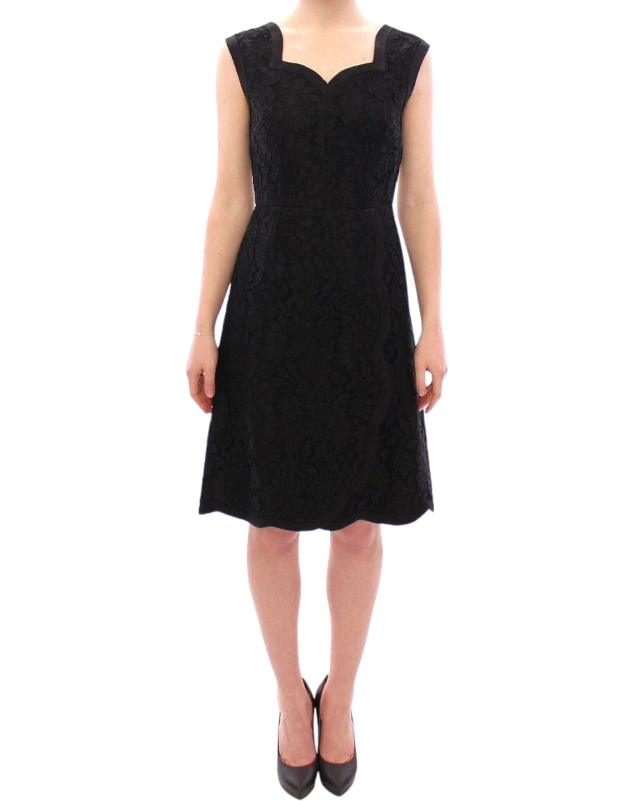 Dolce & Gabbana Black floral lace sicily runway Women's dress