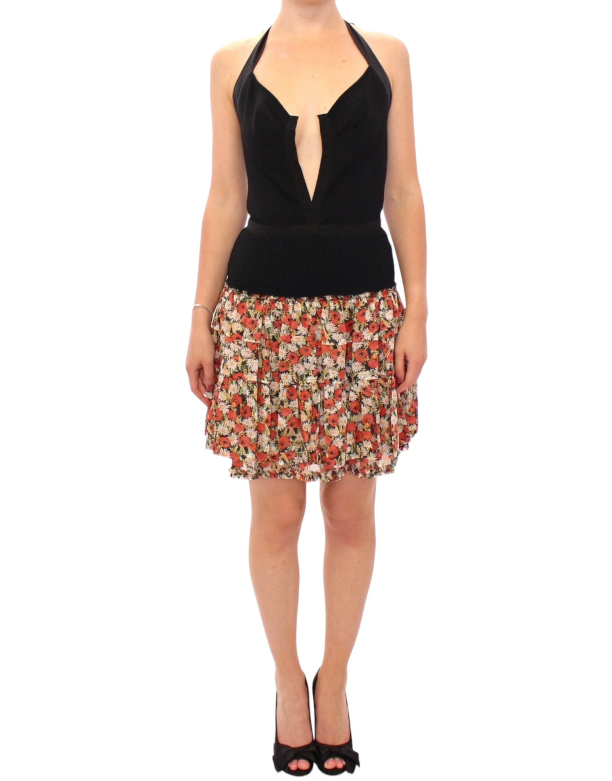 Dolce & Gabbana Multicolor floral bubble halterneck Women's dress