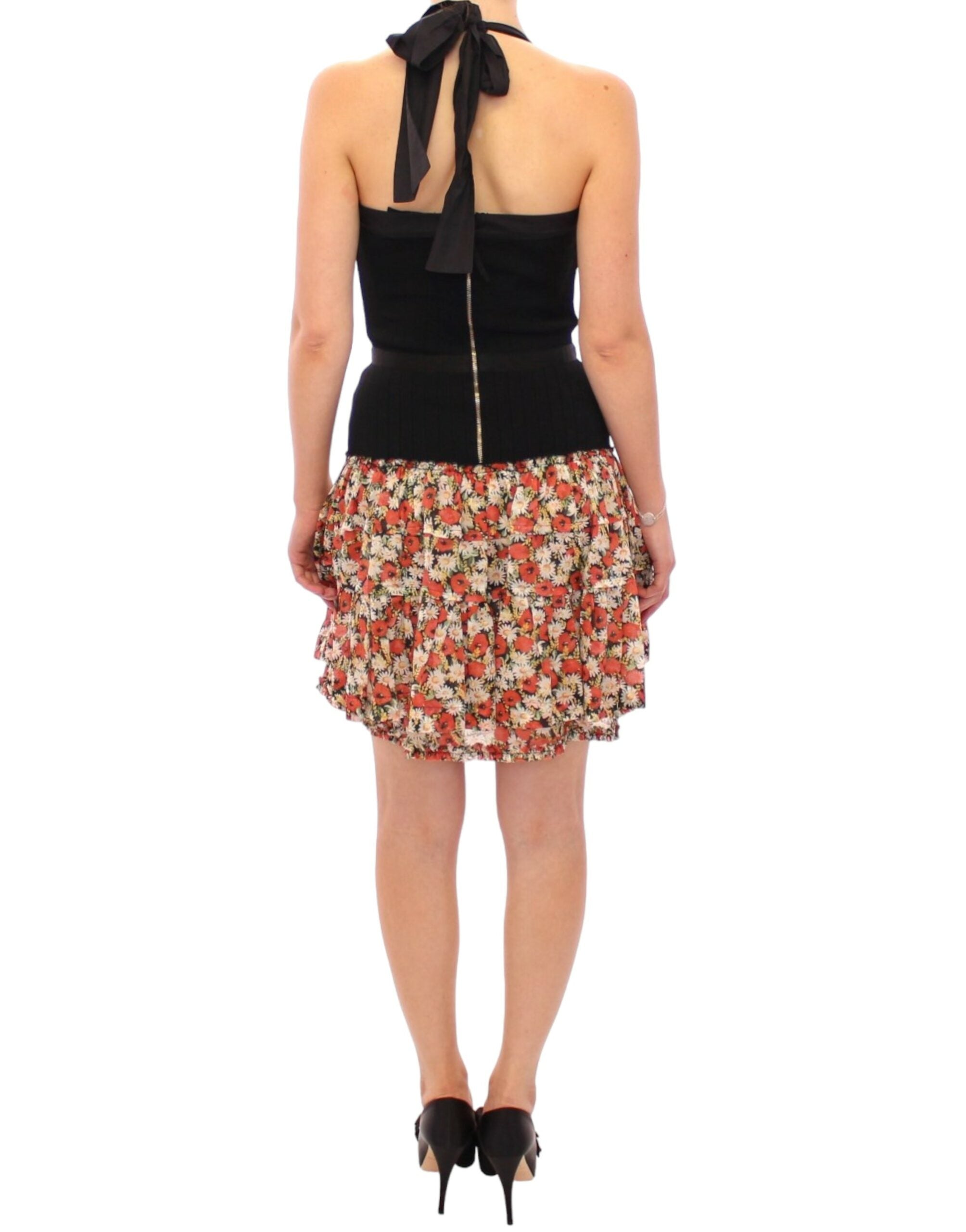 Dolce & Gabbana Multicolor floral bubble halterneck Women's dress