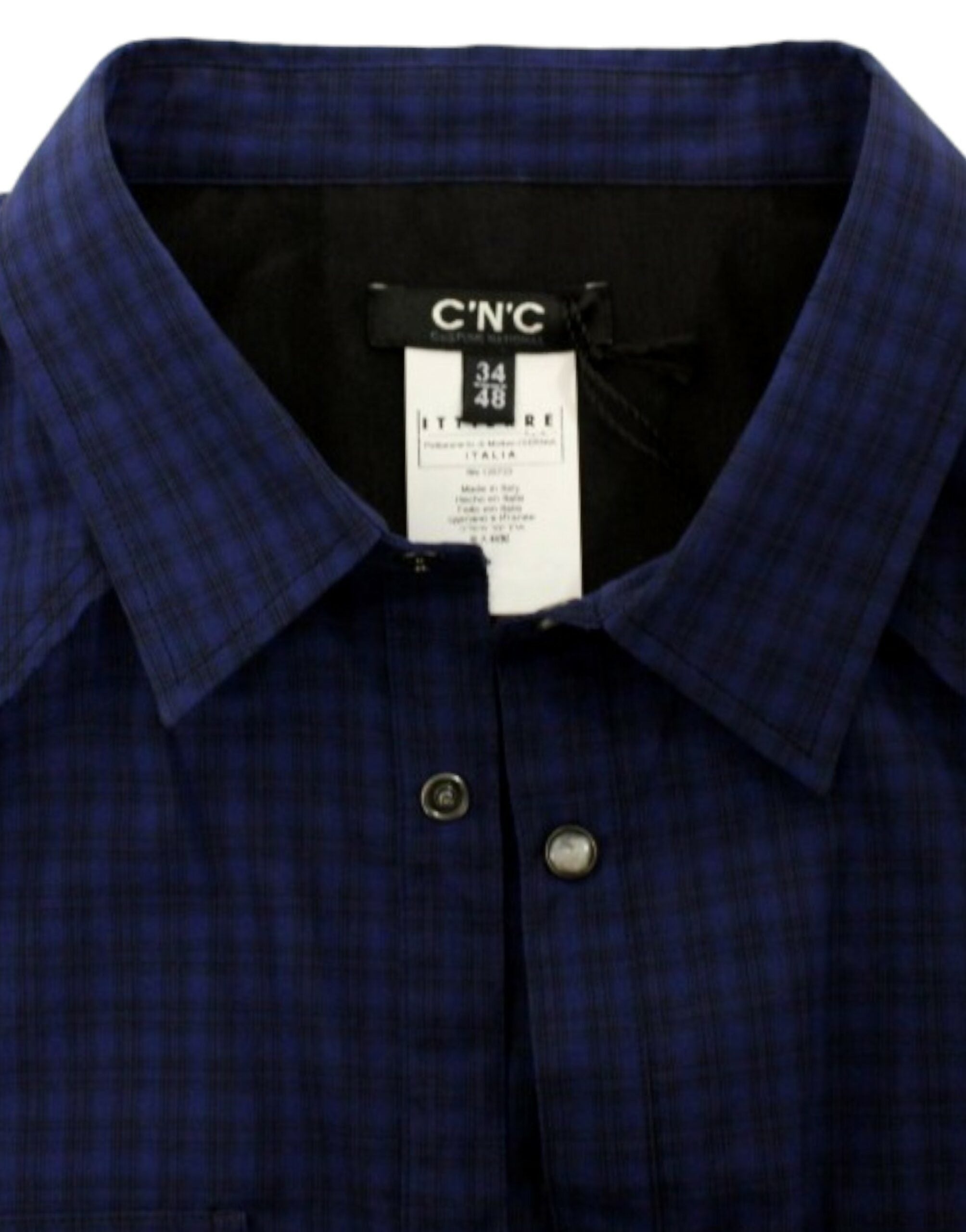 Costume National Blue checkered cotton Men's shirt