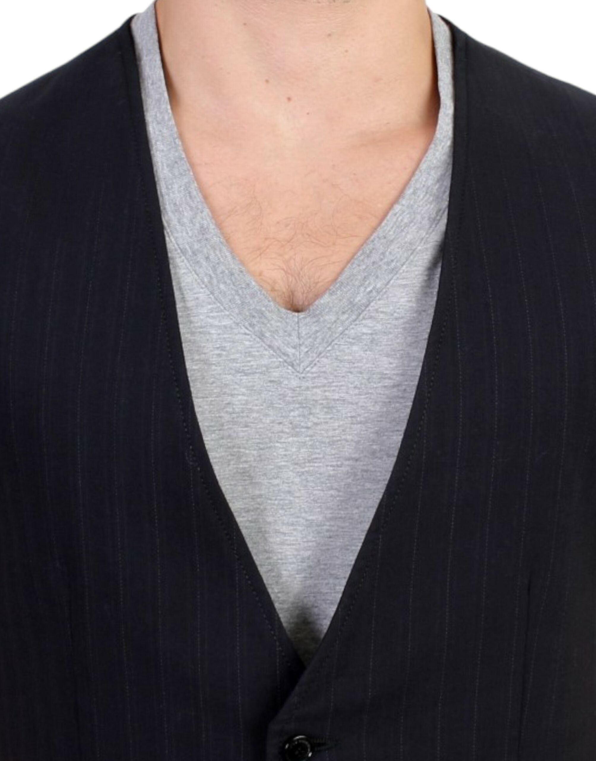 Costume National Black striped cotton casual Men's vest