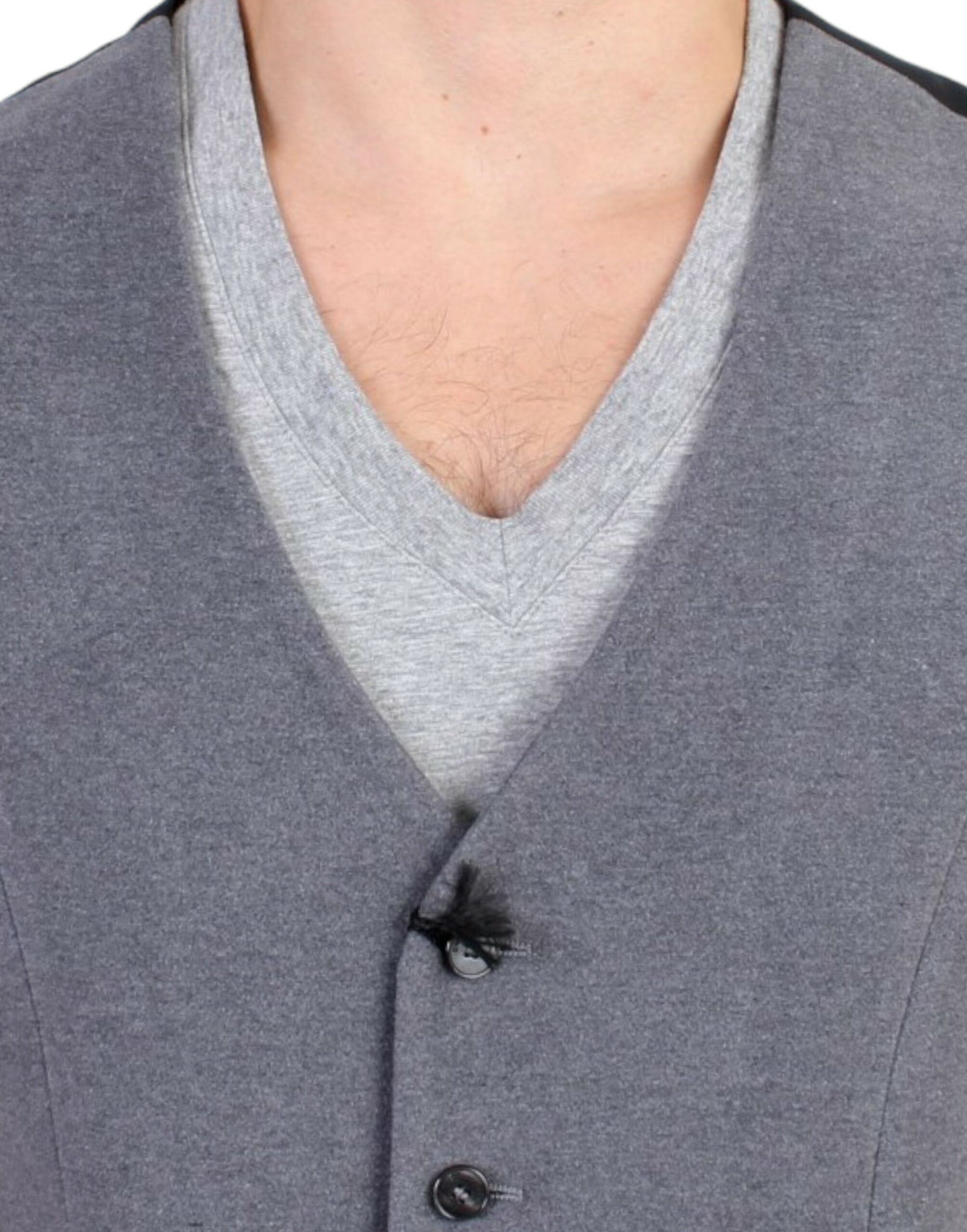 Costume National Gray cotton blend casual Men's vest