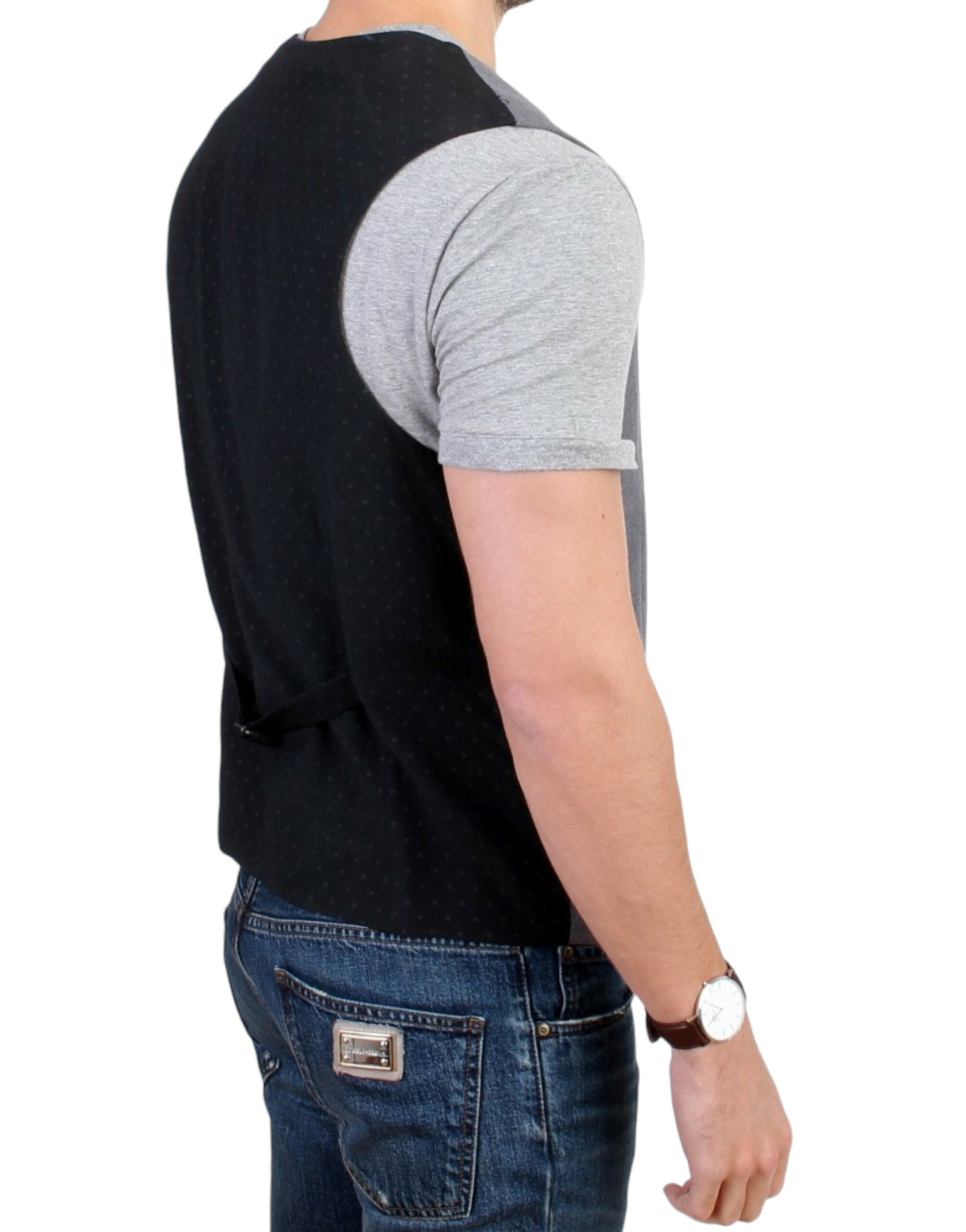 Costume National Gray cotton blend casual Men's vest