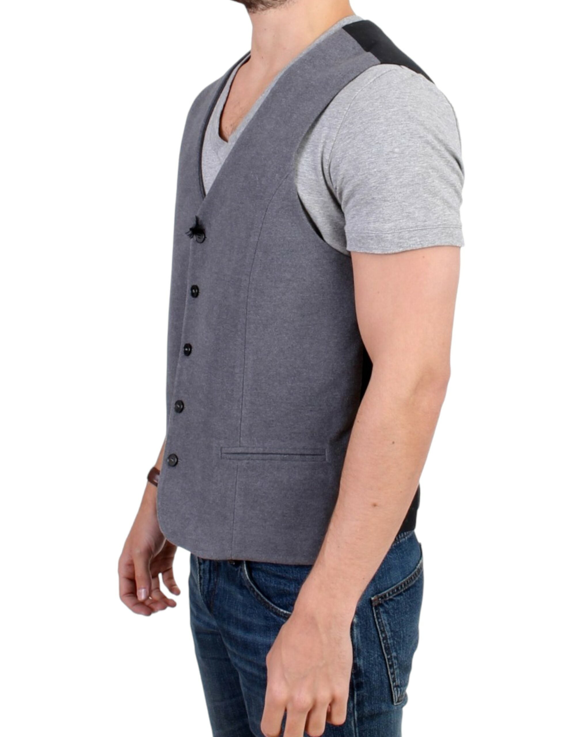 Costume National Gray cotton blend casual Men's vest