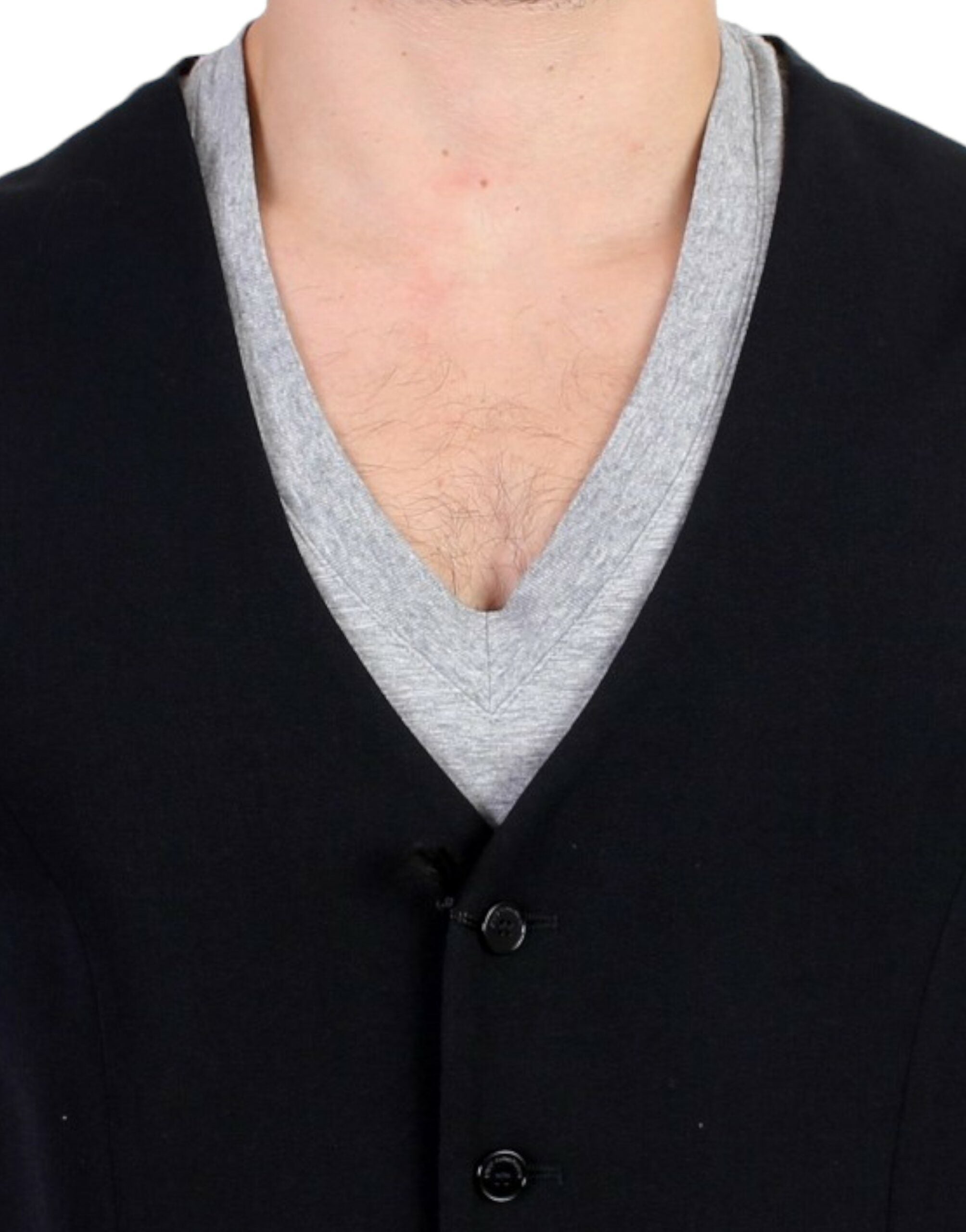 Costume National Black wool blend casual Men's vest