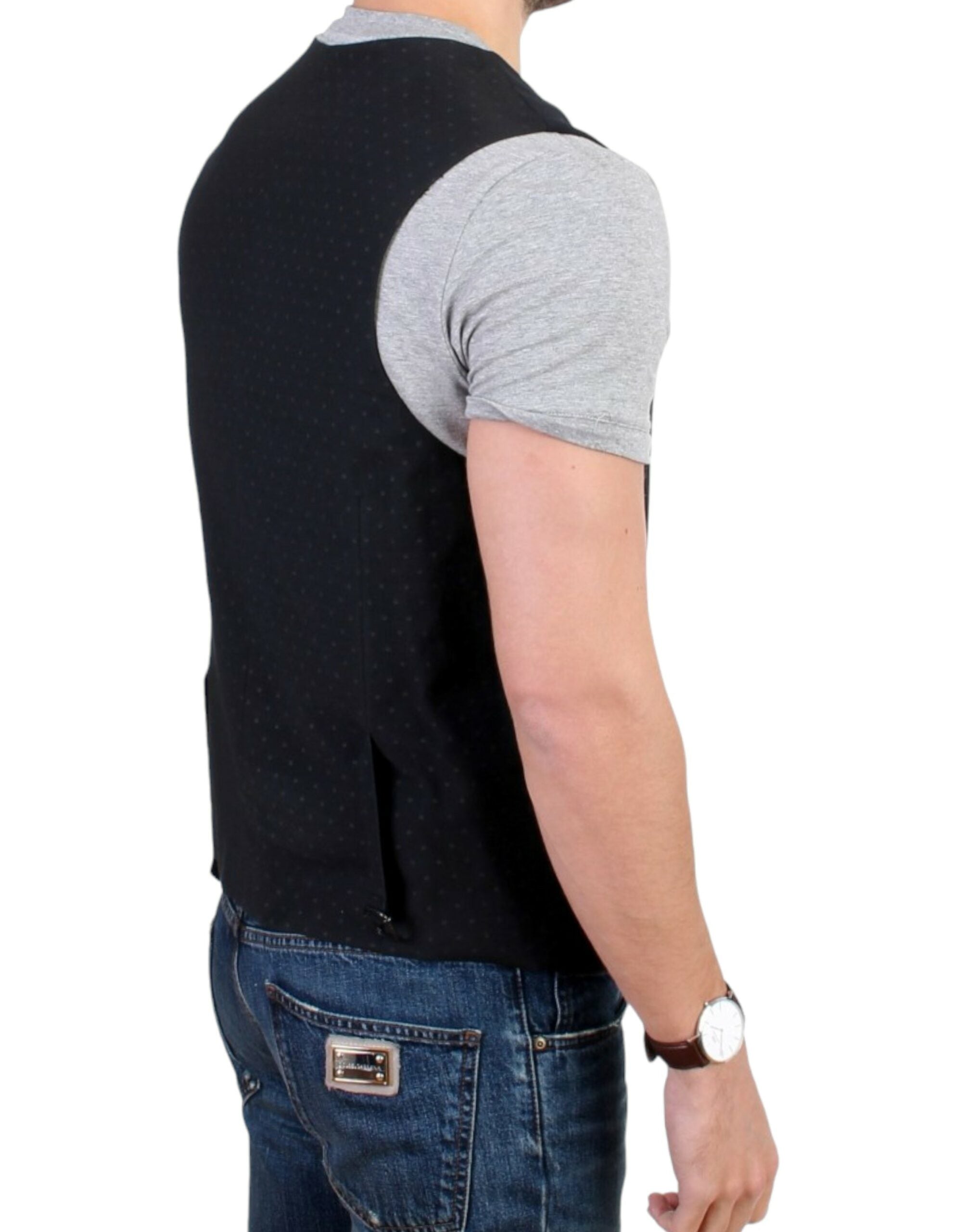 Costume National Black wool blend casual Men's vest