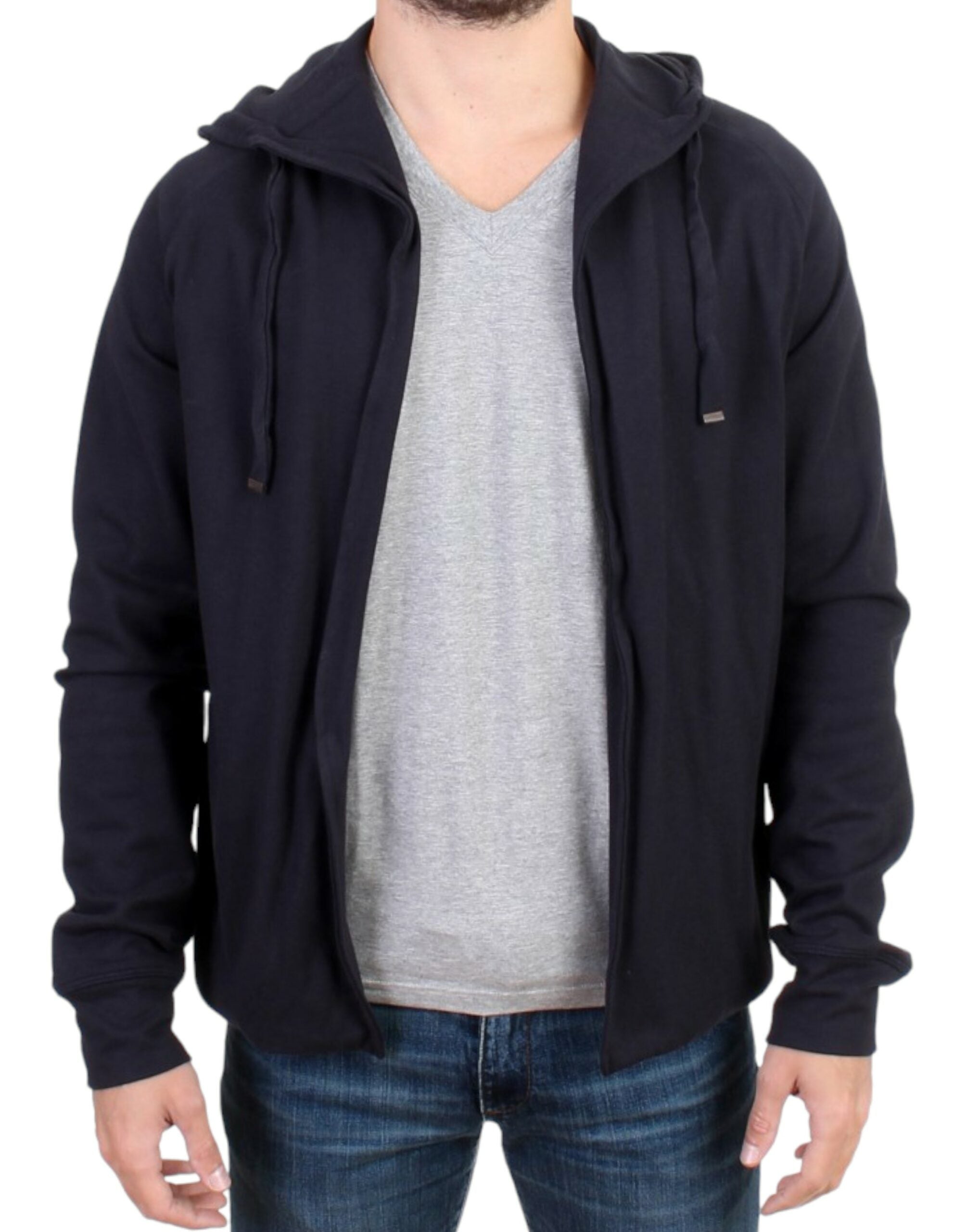 Costume National Blue hooded cotton Men's sweater