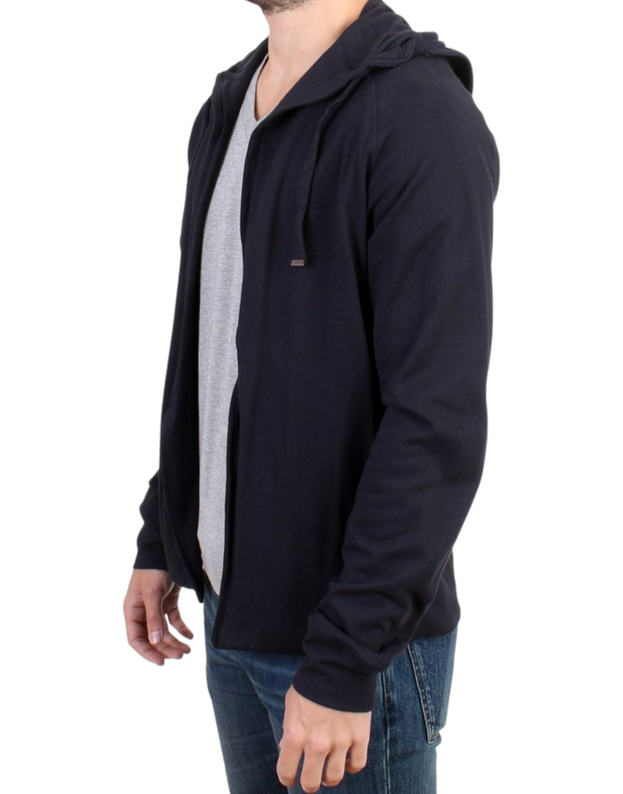 Costume National Blue hooded cotton Men's sweater