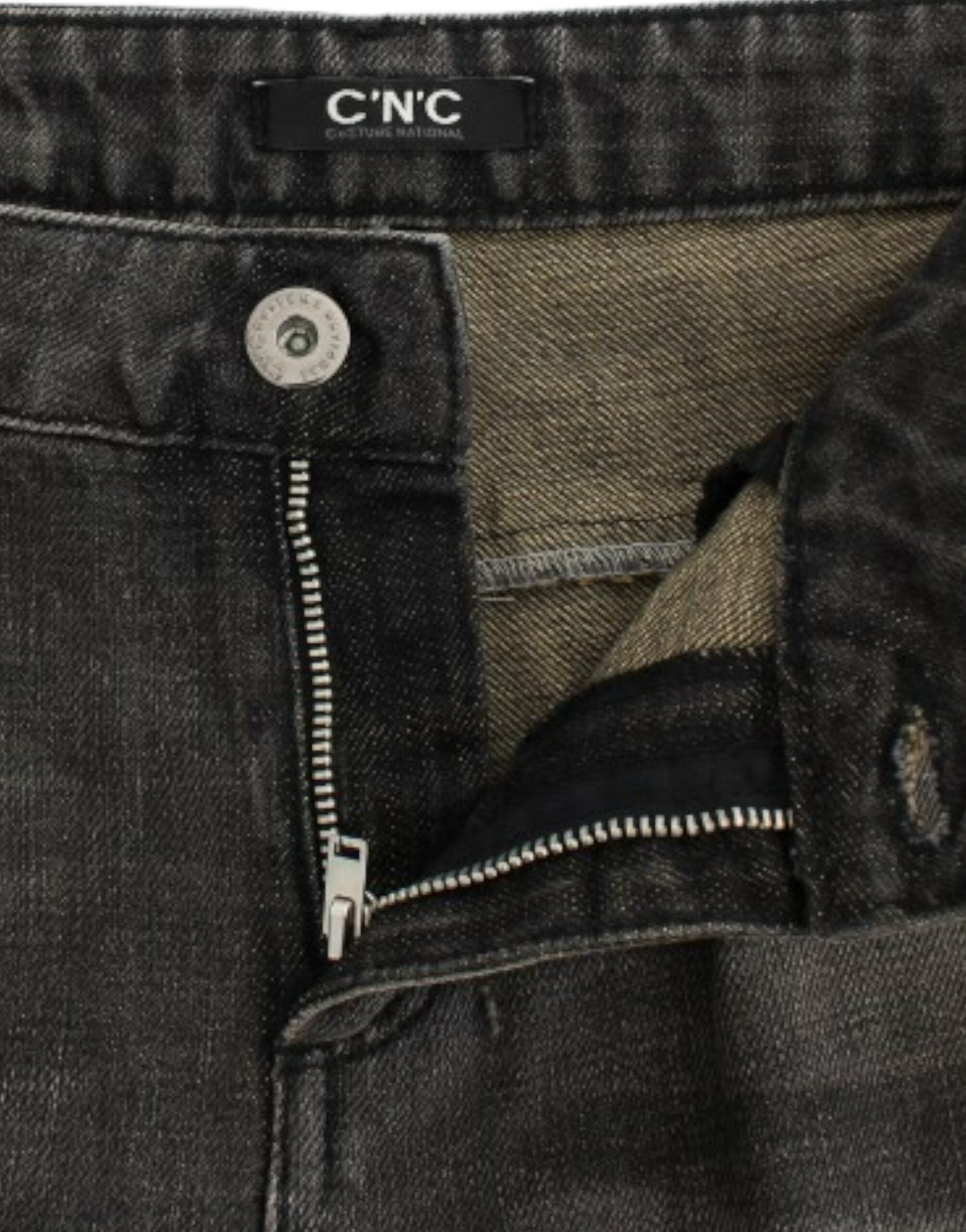 Costume National Sleek Gray Straight Leg Distressed Women's Jeans