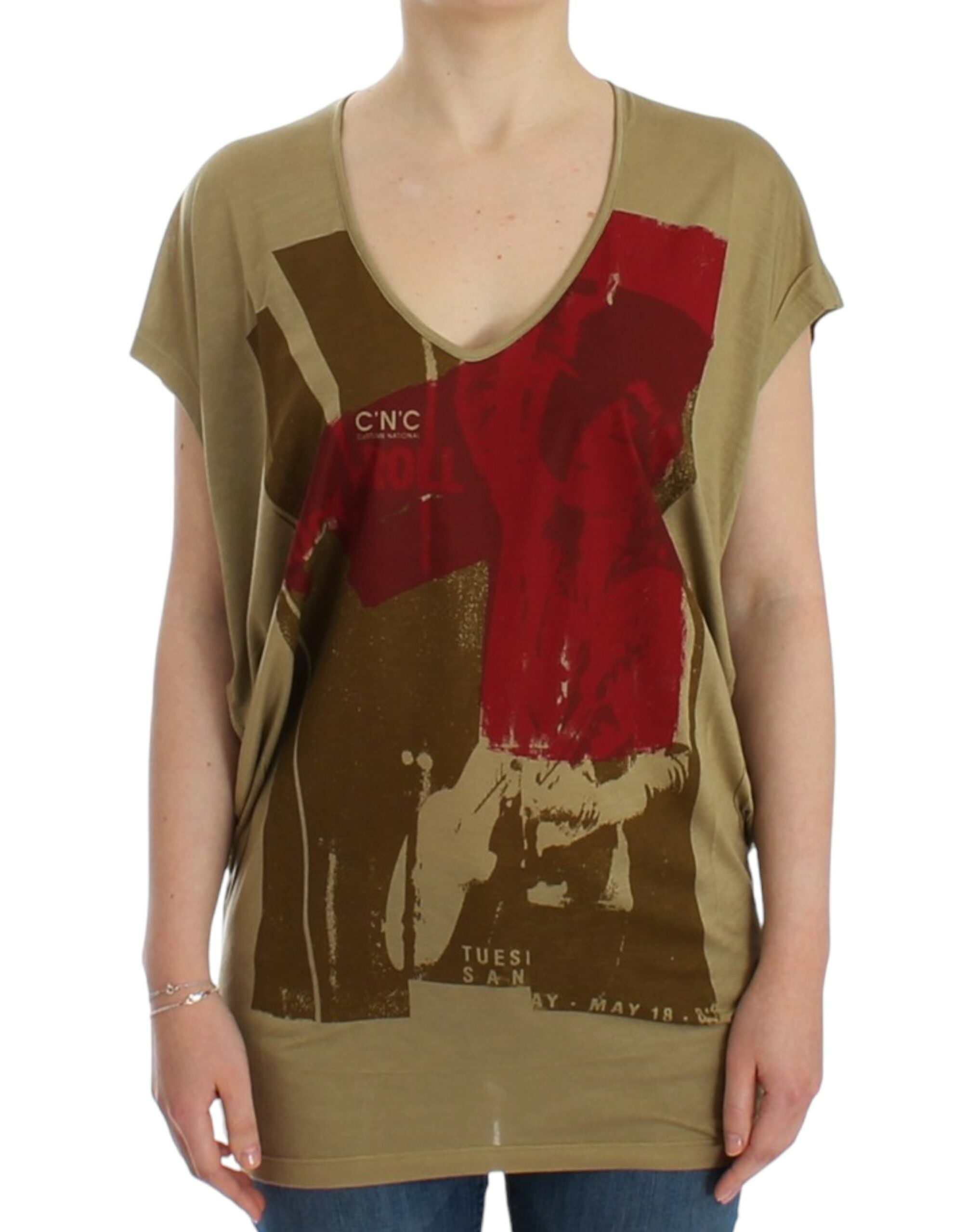 Costume National Green print shortsleeve Women's t-shirt