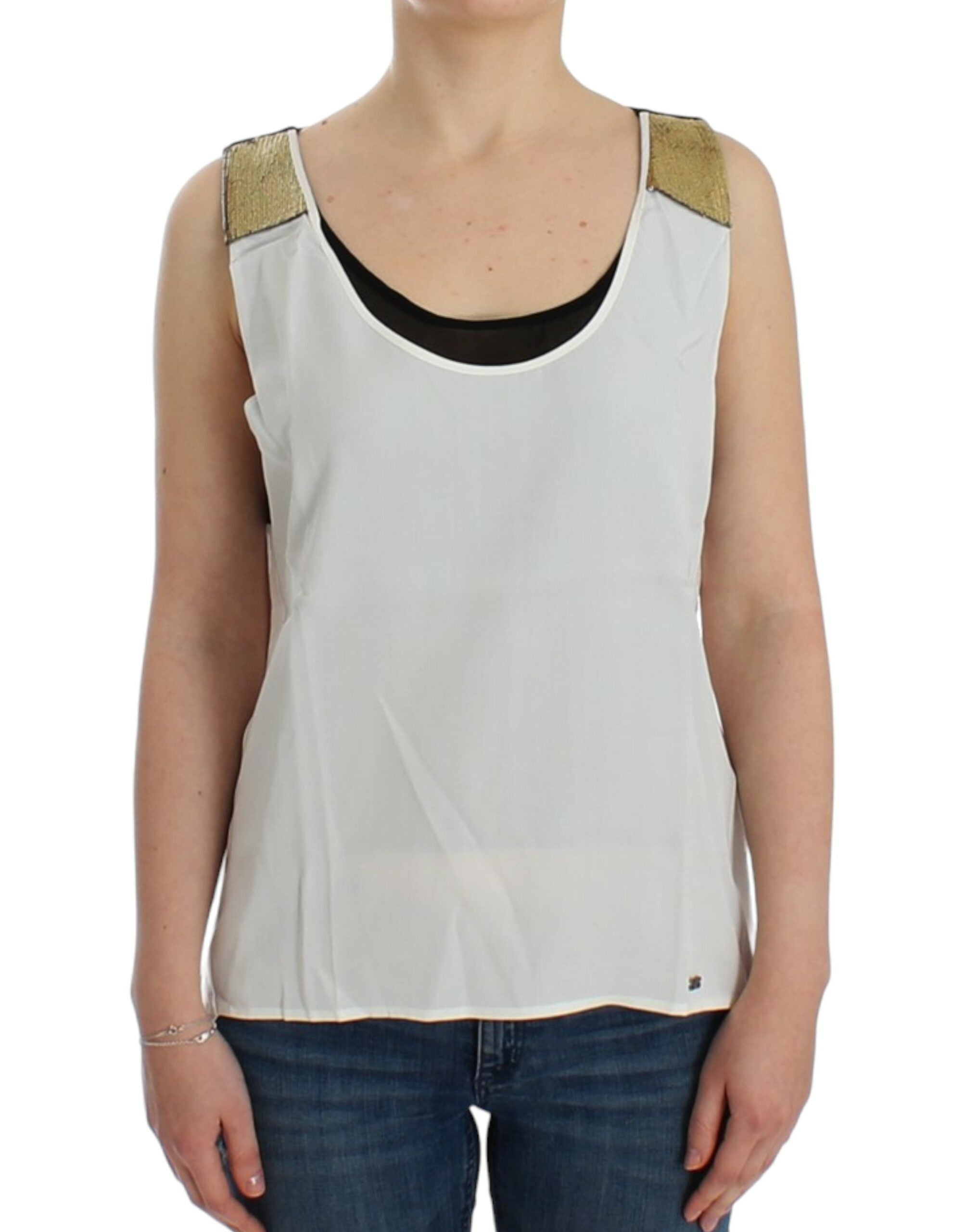 Costume National White sleeveless Women's top