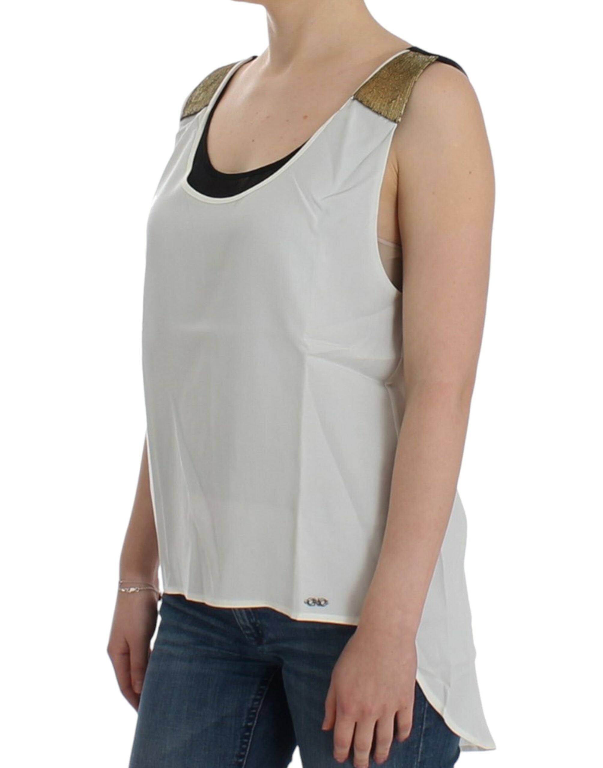 Costume National White sleeveless Women's top
