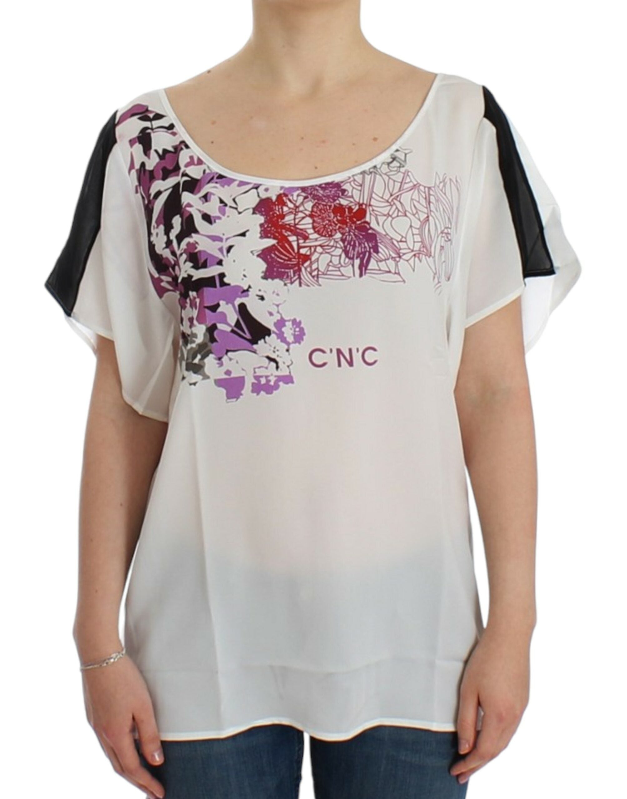 Costume National White motive print Women's blouse