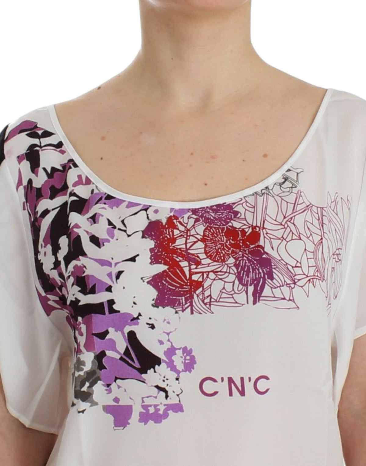 Costume National White motive print Women's blouse