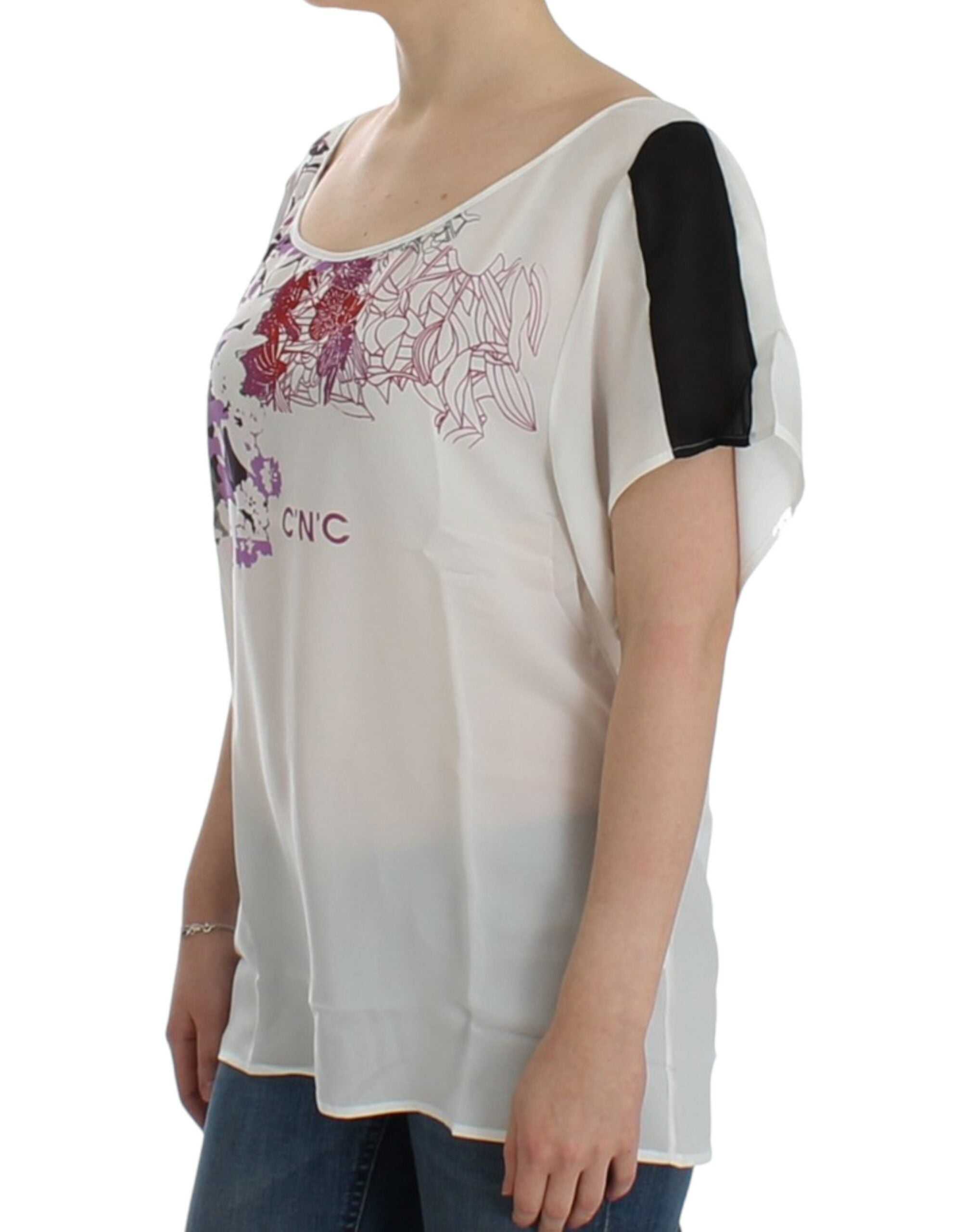 Costume National White motive print Women's blouse
