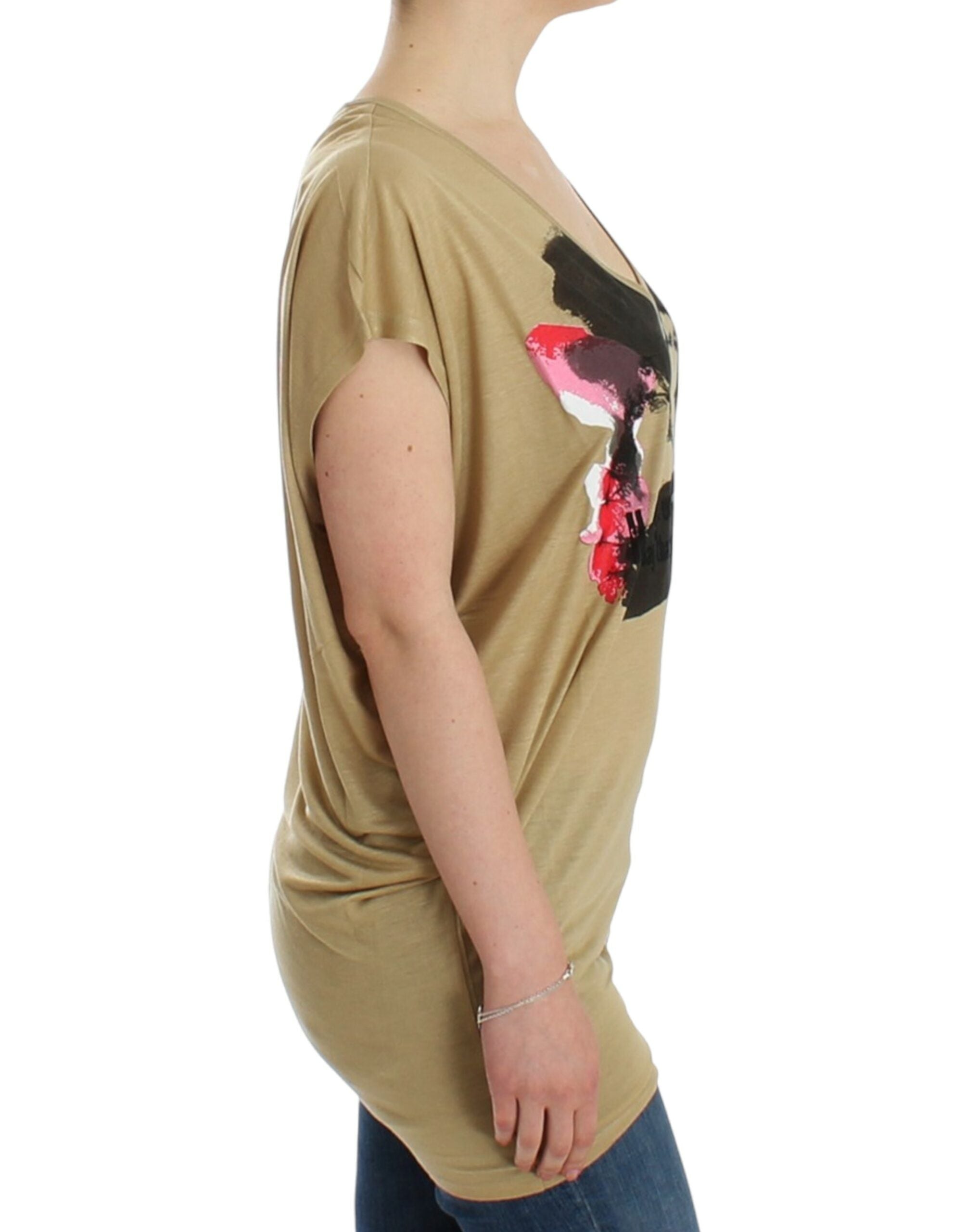 Costume National Beige motive print Women's t-shirt