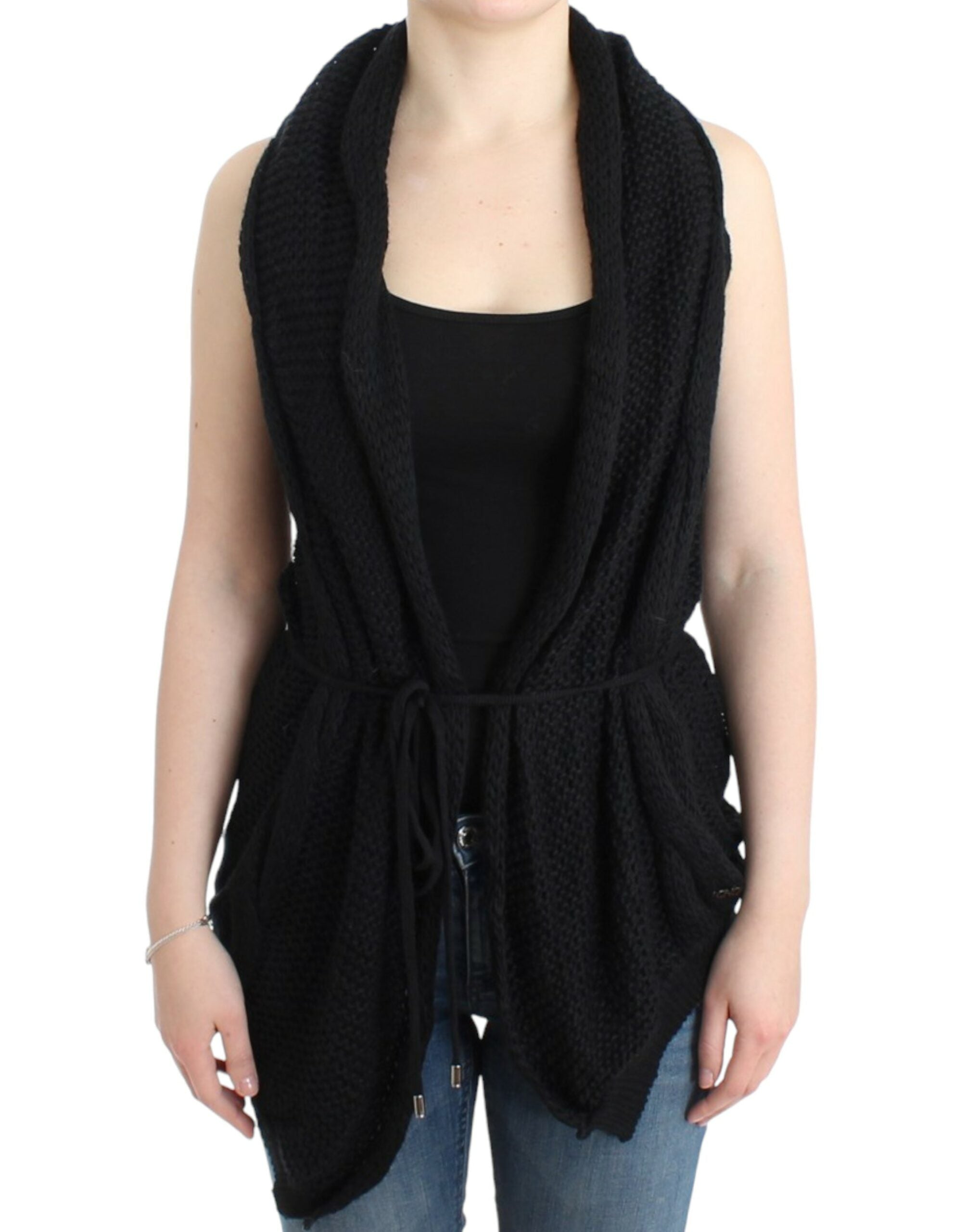 Costume National Black sleeveless knitted Women's cardigan