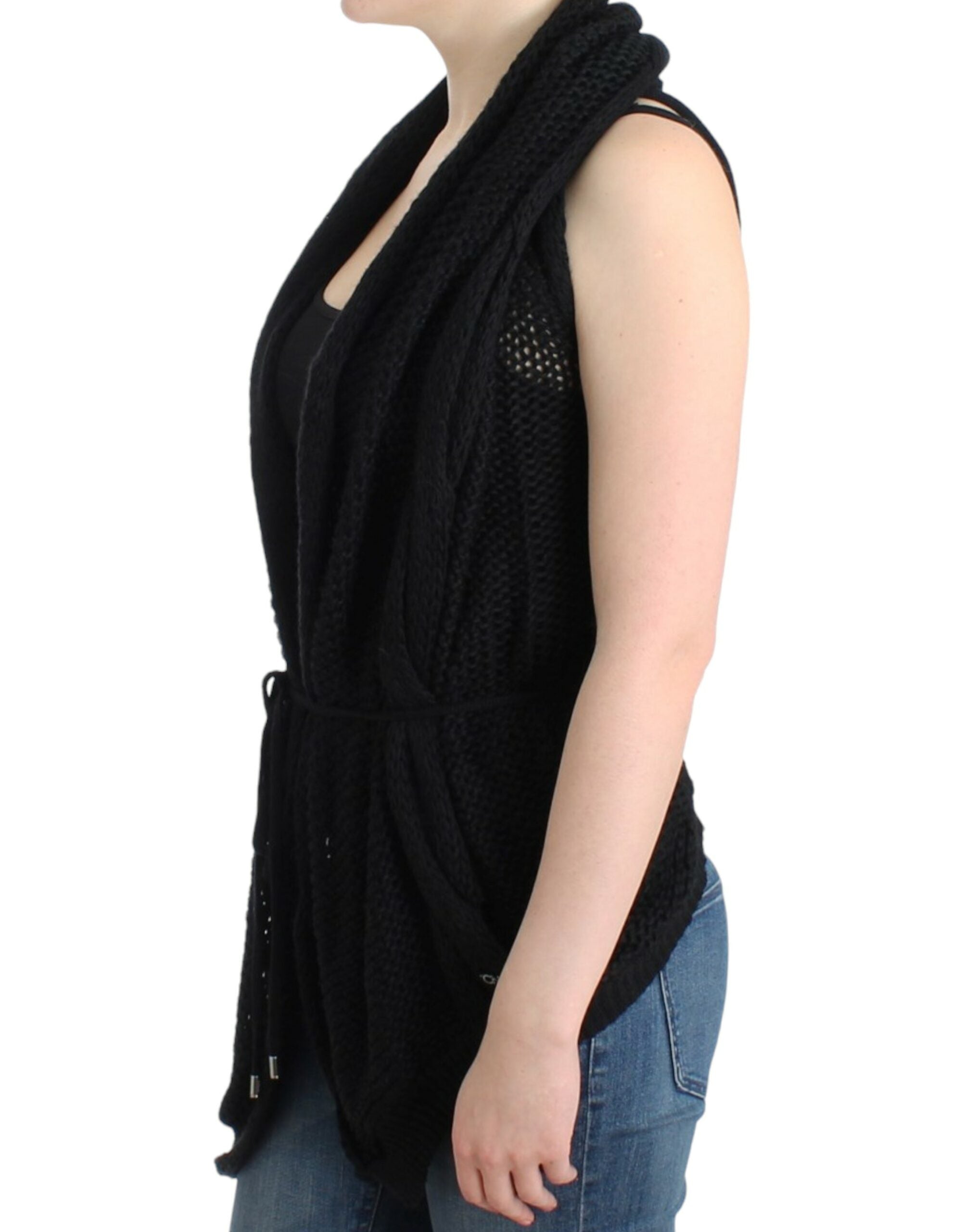 Costume National Black sleeveless knitted Women's cardigan