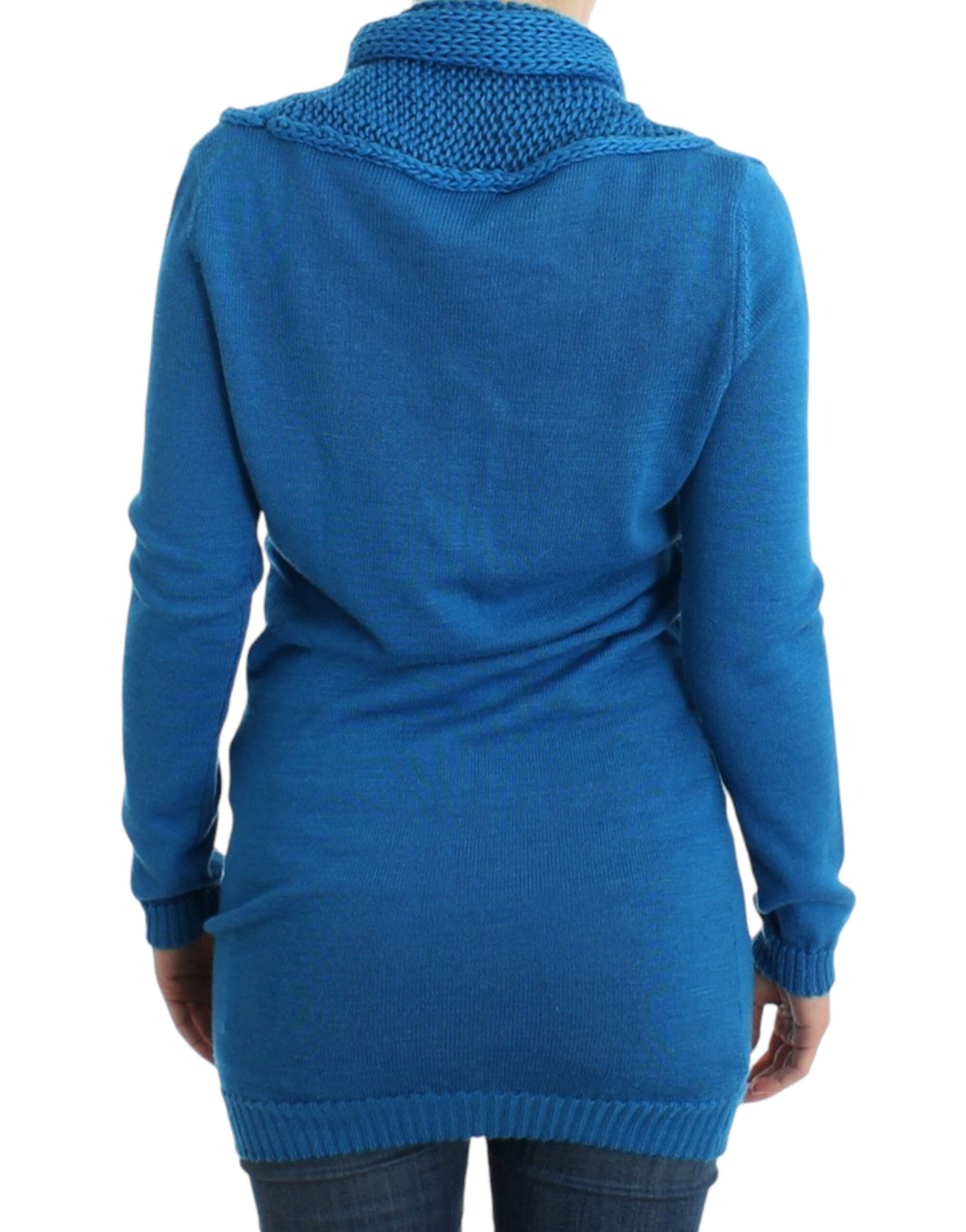 Costume National Chic Blue Scoop Neck Knit Women's Sweater