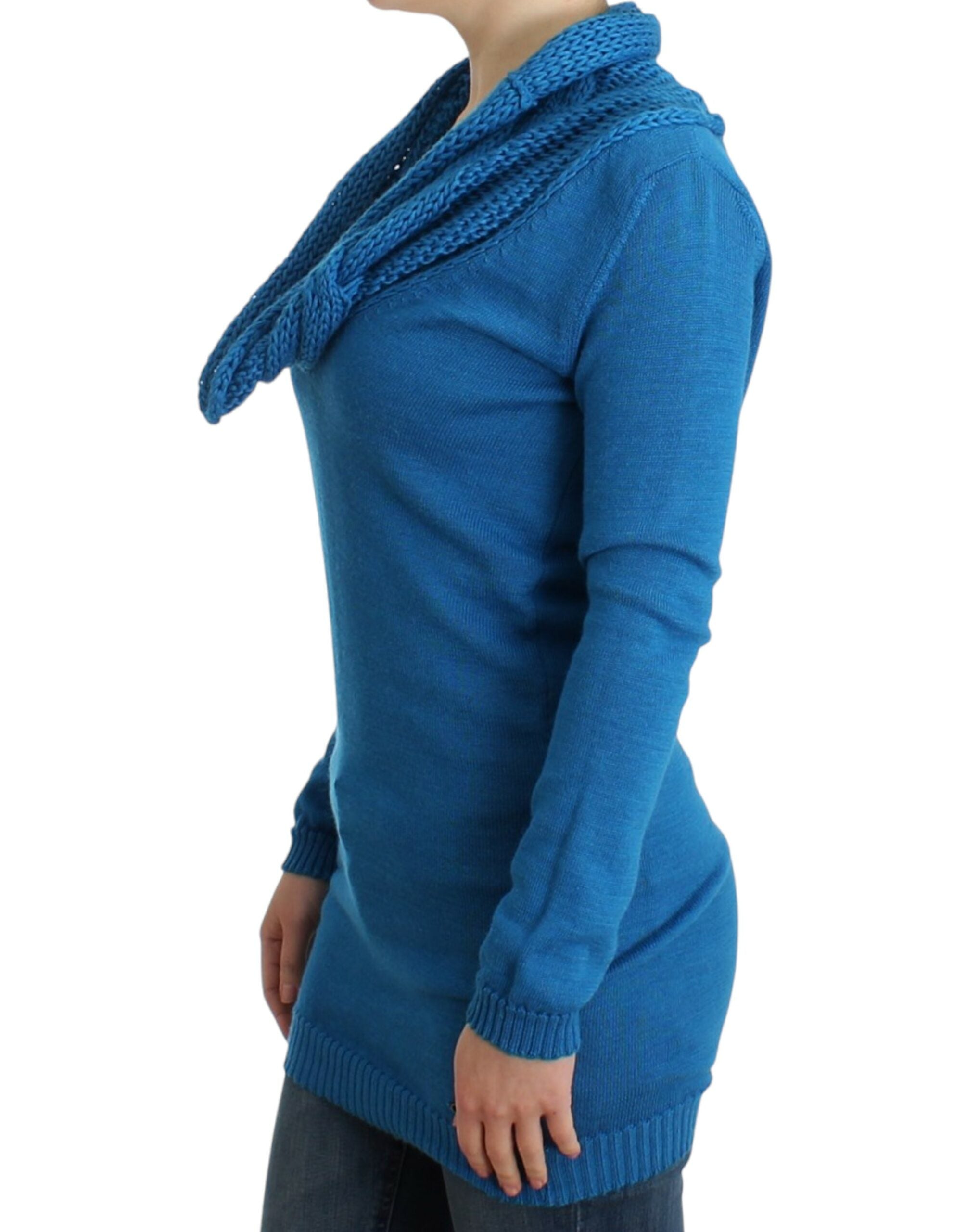 Costume National Blue knitted scoopneck Women's sweater