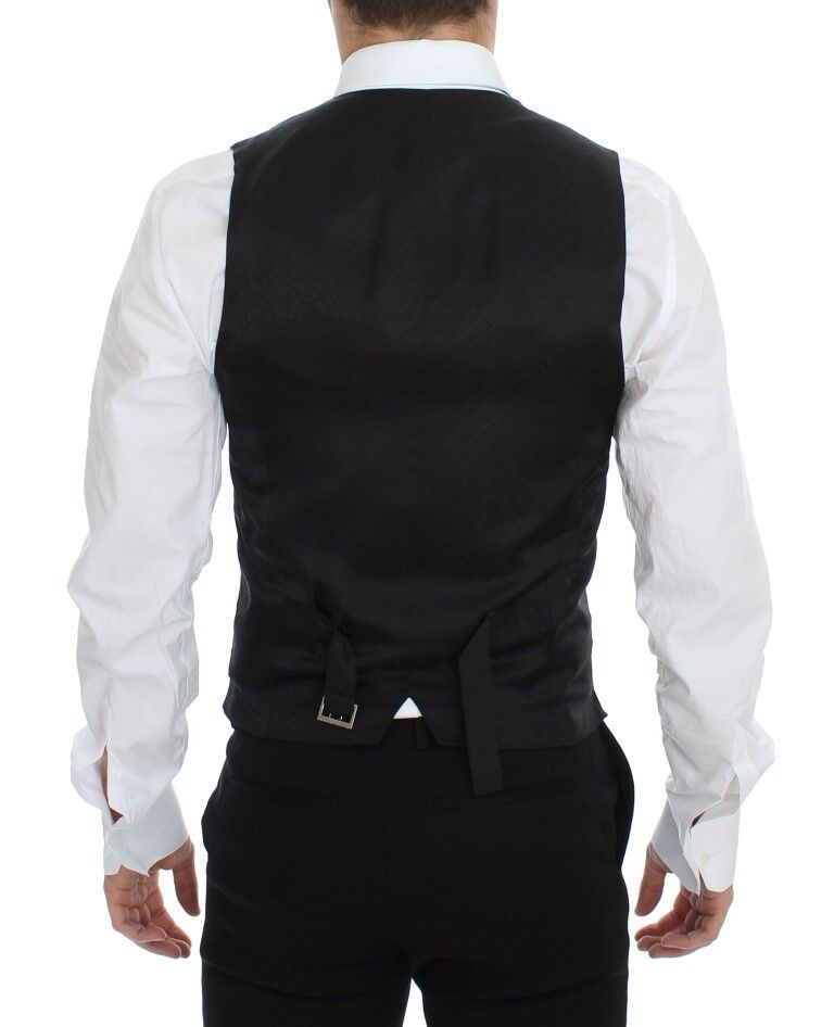 Dolce & Gabbana Blue Wool Formal Dress Vest Men's Gilet