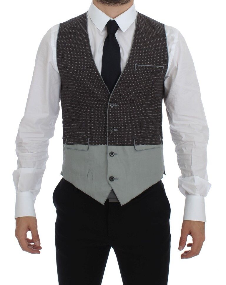 Dolce & Gabbana Elegant Gray Cotton Dress Men's Vest