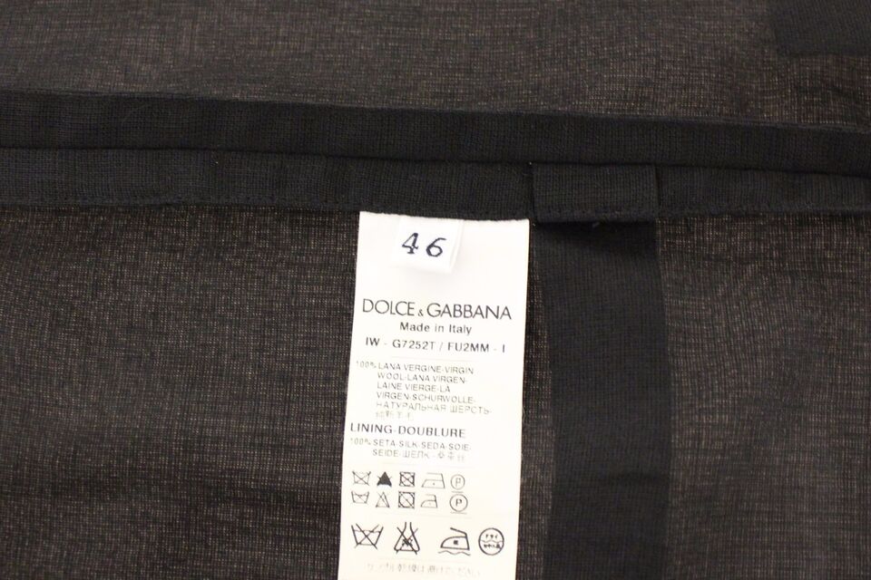 Dolce & Gabbana Black Wool Formal Dress Vest Gilet Men's Jacket