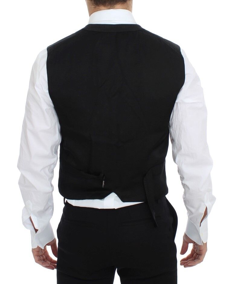 Dolce & Gabbana Elegant Black Cotton Blend Dress Men's Vest