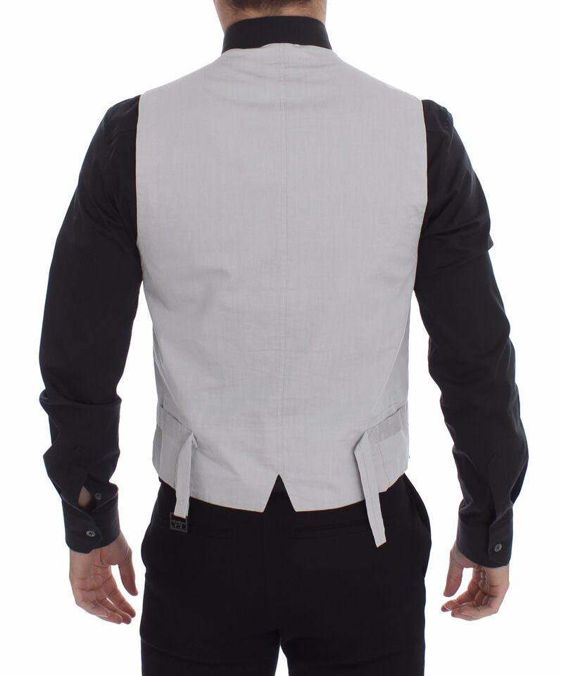 Dolce & Gabbana Beige Silk Blend Dress Formal Vest Men's Gilet