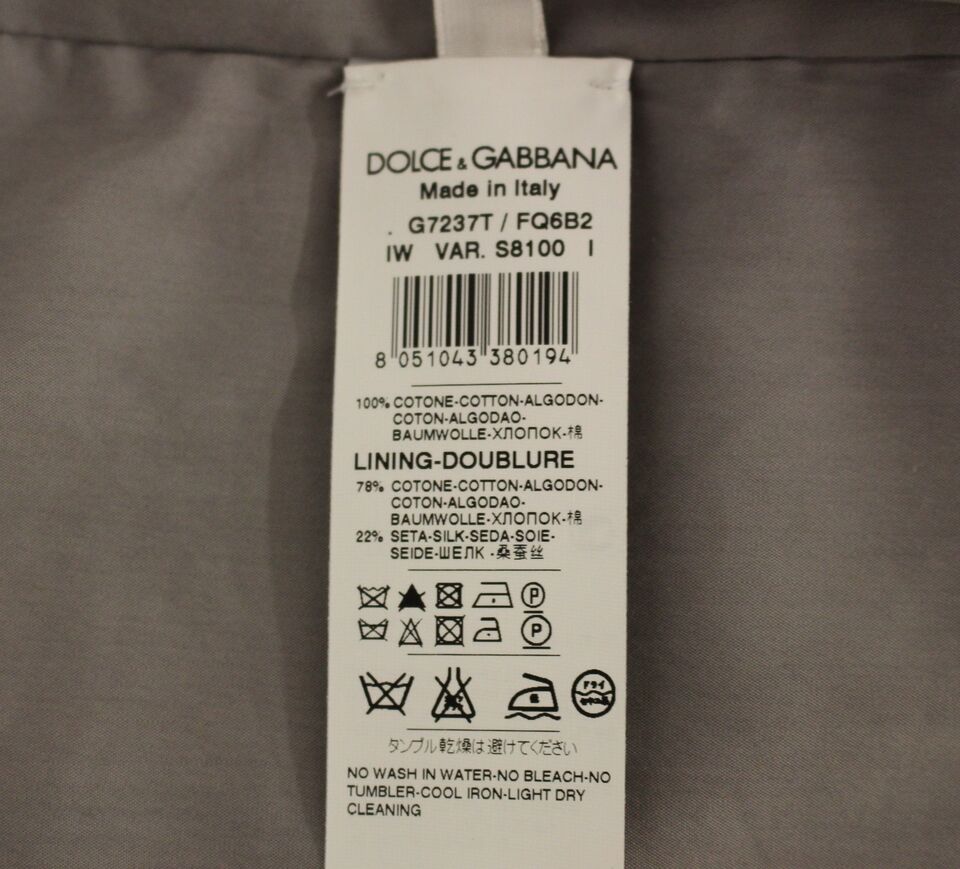 Dolce & Gabbana Gray Cotton Slim Fit Button Front Dress Men's Vest