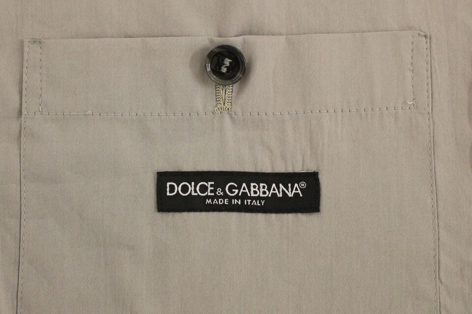 Dolce & Gabbana Gray Cotton Slim Fit Button Front Dress Men's Vest