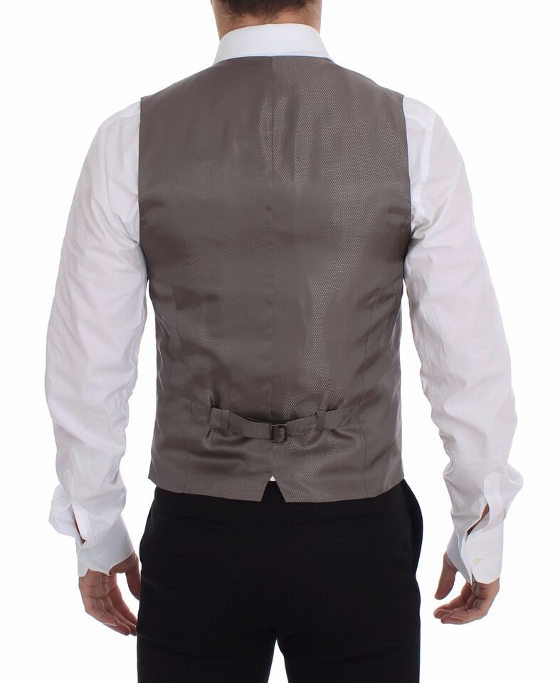 Dolce & Gabbana Beige Cotton Dress Vest Blazer Men's Jacket