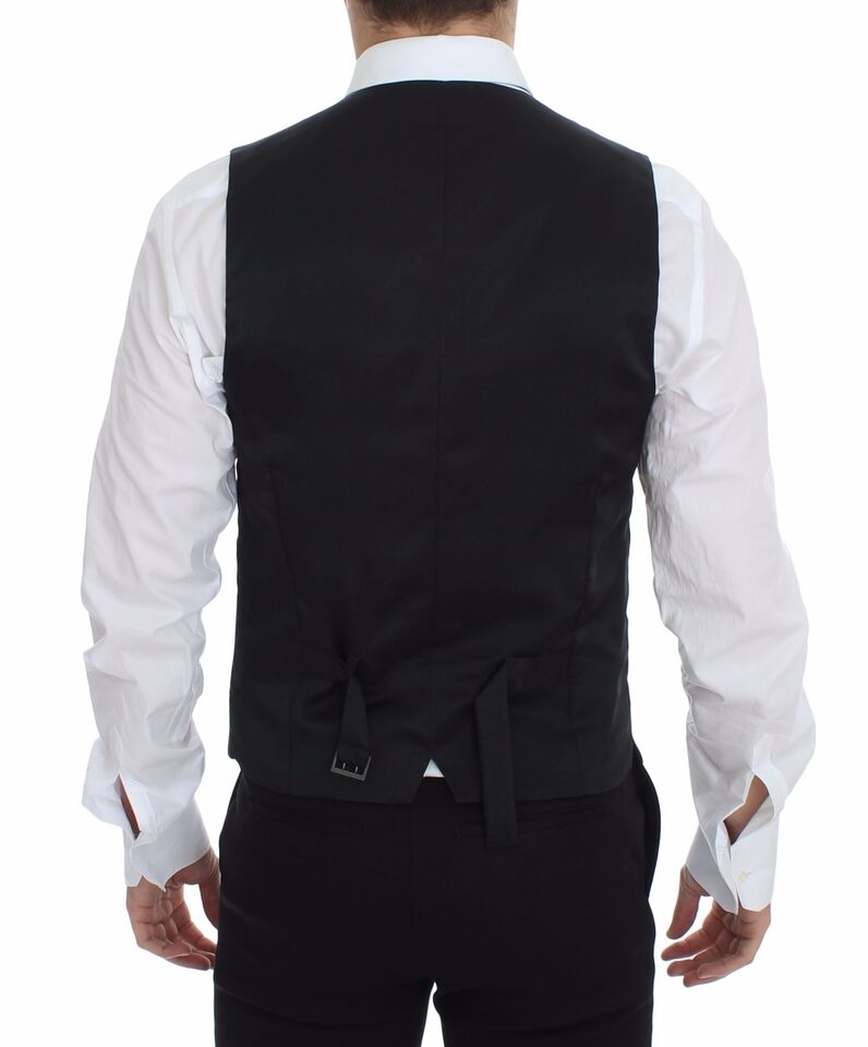 Dolce & Gabbana Gray Wool Stretch Dress Vest Men's Blazer