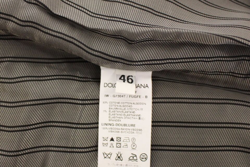 Dolce & Gabbana Gray Cotton Stretch Dress Vest Men's Blazer