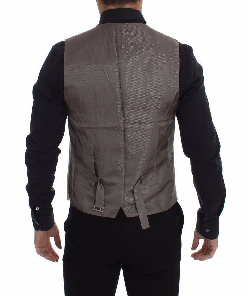 Dolce & Gabbana Beige Cotton Stretch Dress Vest Men's Blazer